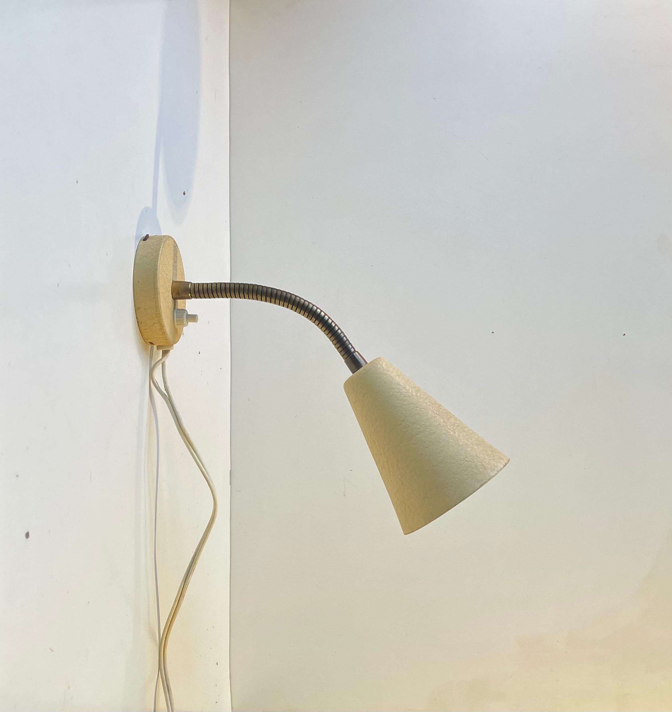 Mid-20th Century Scandinavian Modern Pastel Yellow Wall Light by E.S. Horn, 1950s For Sale