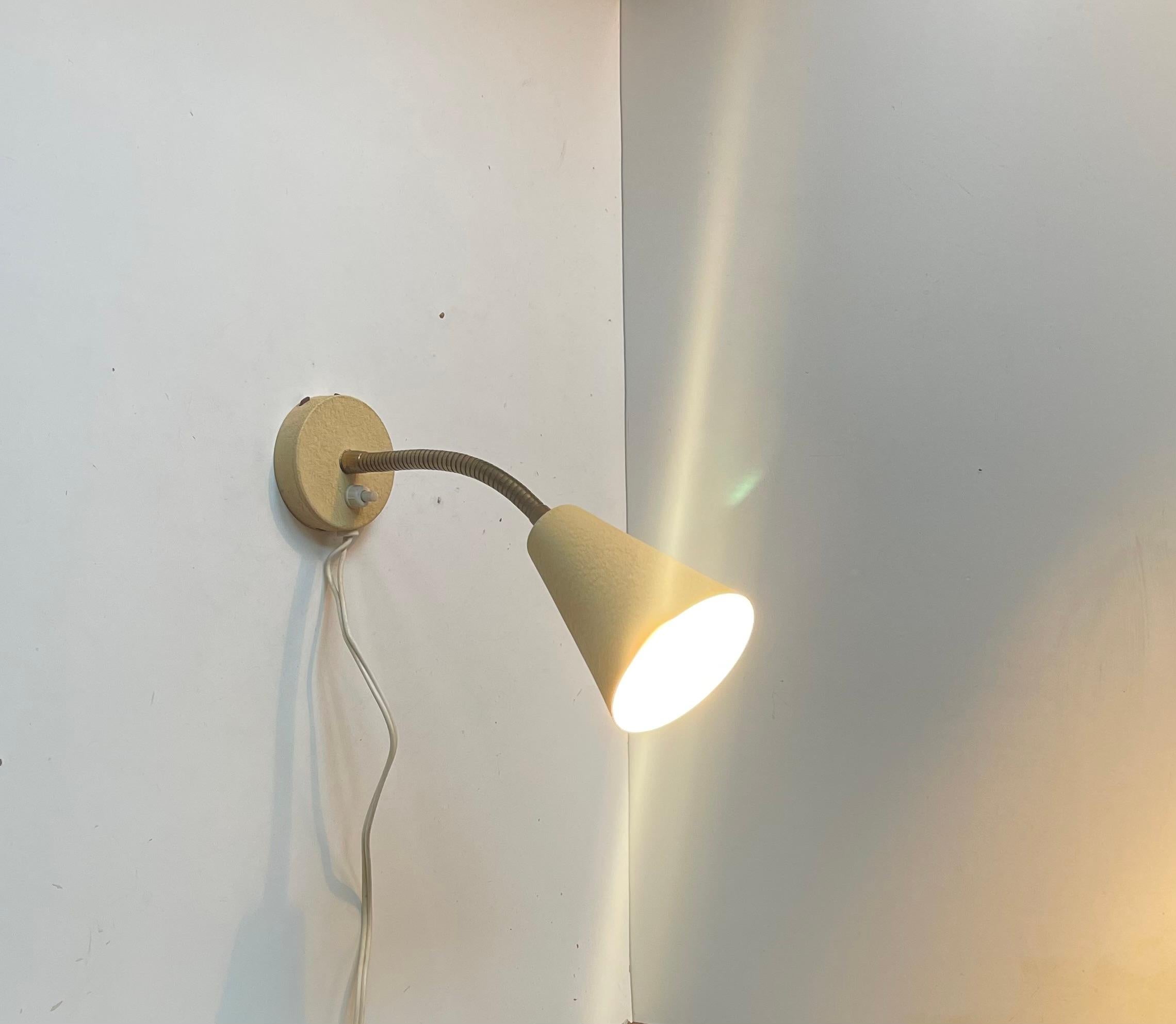 Scandinavian Modern Pastel Yellow Wall Light by E.S. Horn, 1950s For Sale 1