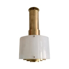 Scandinavian Modern Patinated Brass Lamps Plexi shades Danish Manufacture, 1960
