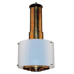 Vintage Scandinavian Modern Patinated Brass Lamps Plexi shades Danish Manufacture, 1960