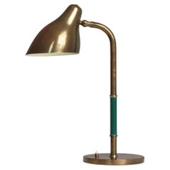 Scandinavian Modern Patinated Brass Table Lamp by Vilhelm Lauritzen, LYFA, 1940s