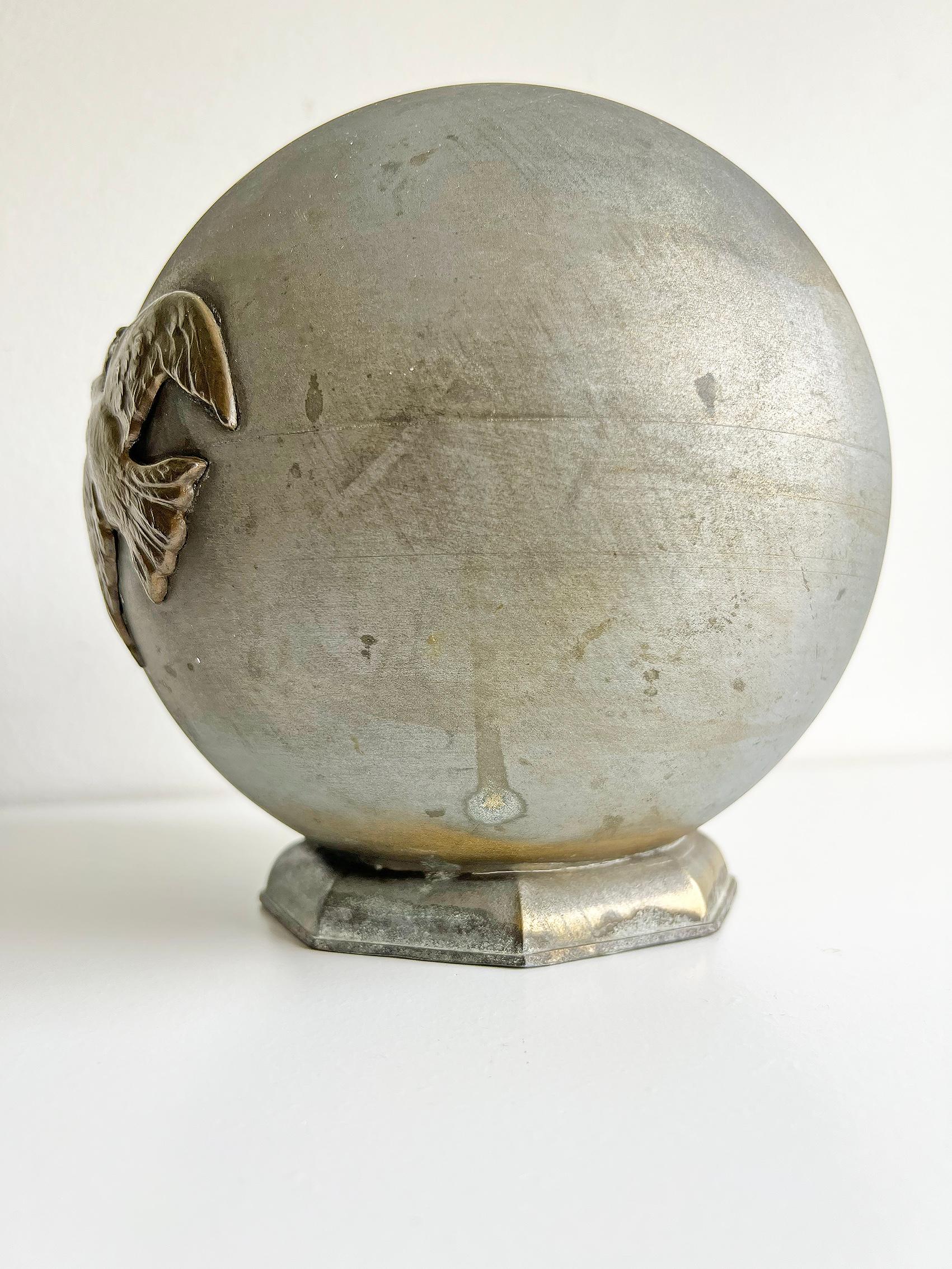 Scandinavian Modern Patinated Metal Vase from Stjärnmetall ca 1930's For Sale 6