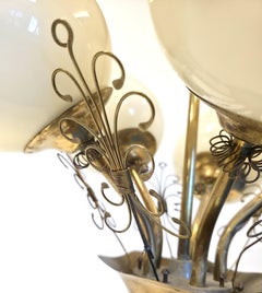 Lustre moderne scandinave signé Orno, années 1950