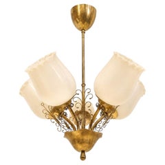 Lustre moderne scandinave signé Orno, années 1950