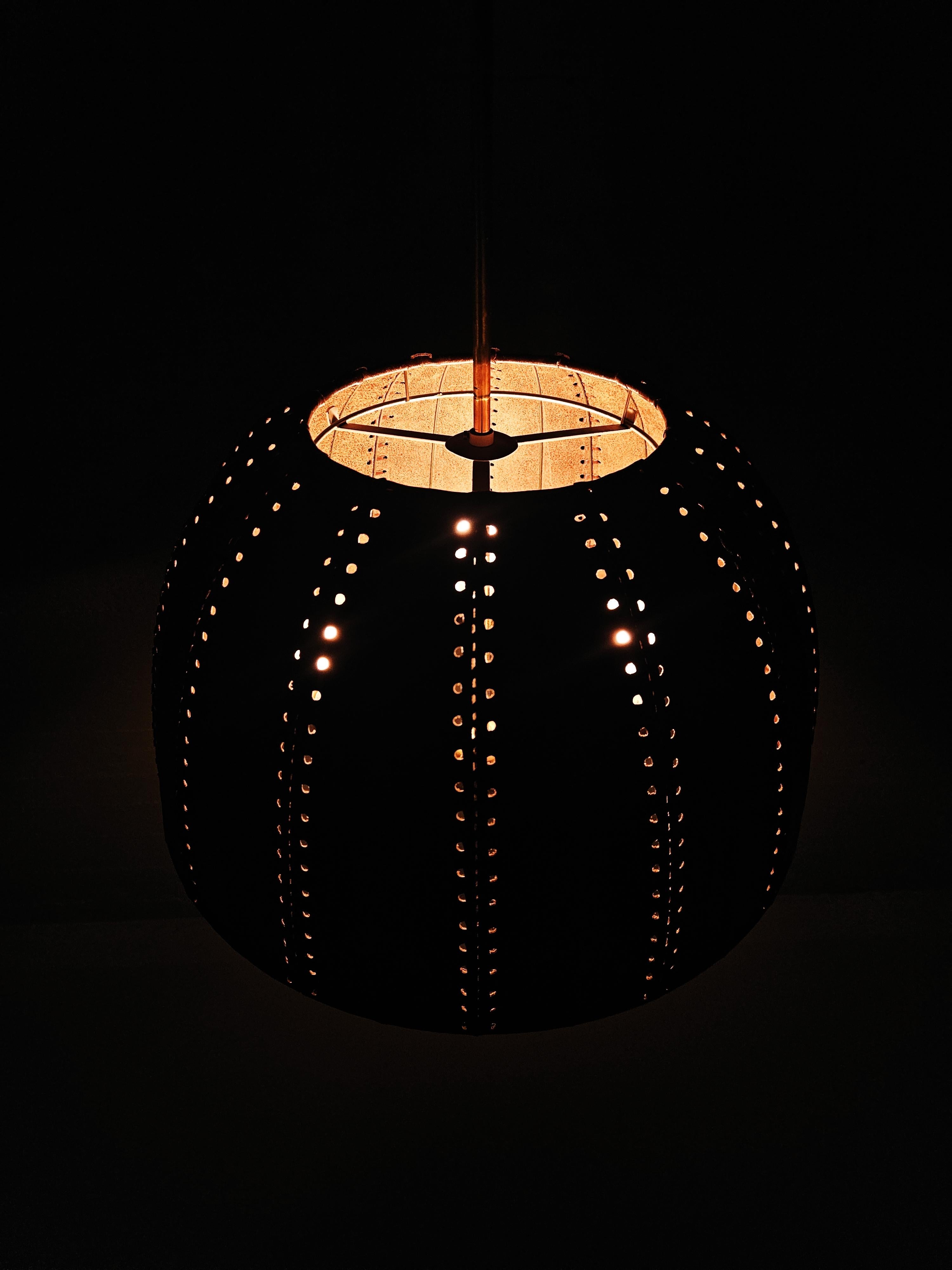 Brass Scandinavian modern pendant 'Carolin' by Hans-Agne Jakobsson, Sweden, 1960s