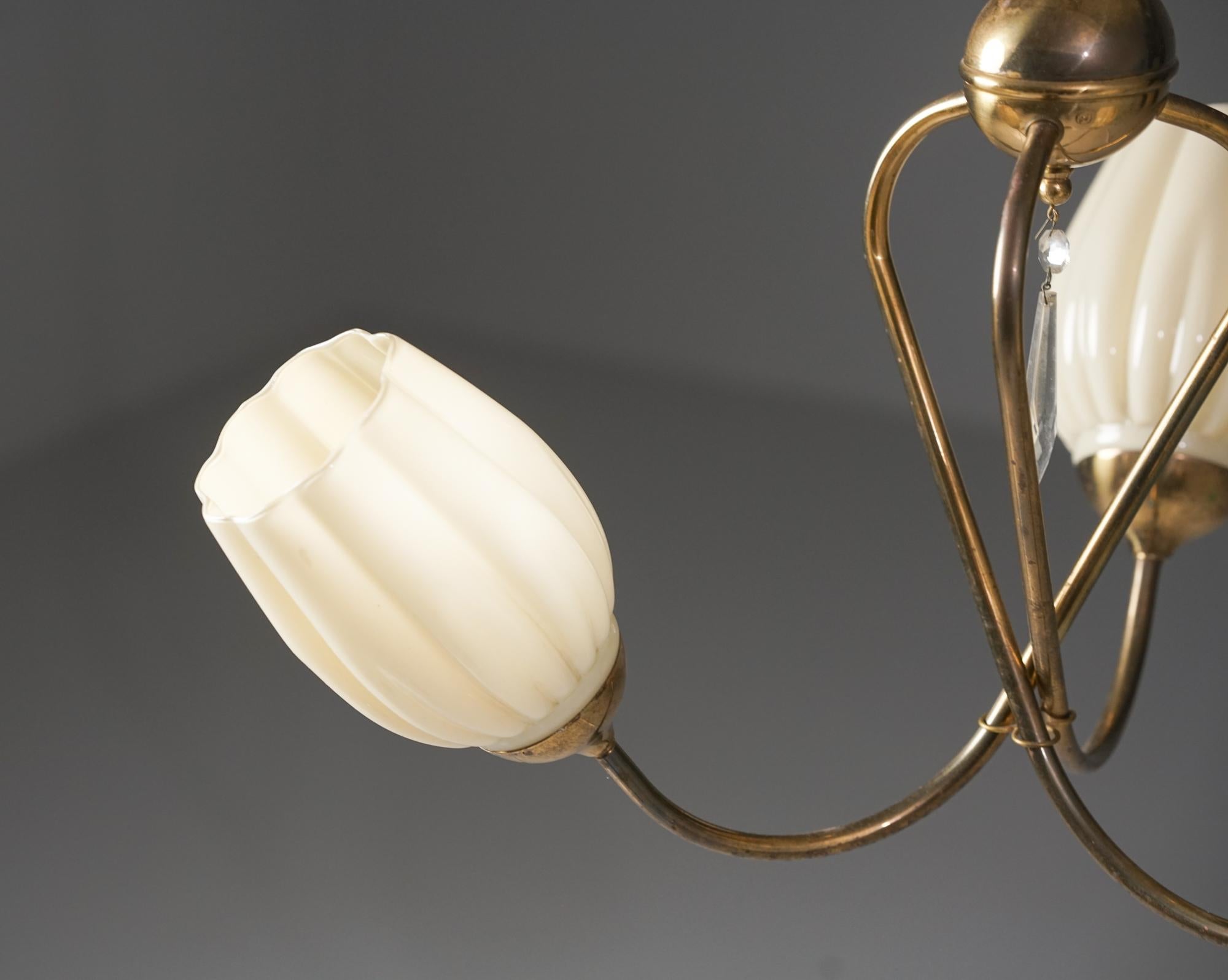 Brass Scandinavian Modern Pendant, Finland, 1950s For Sale