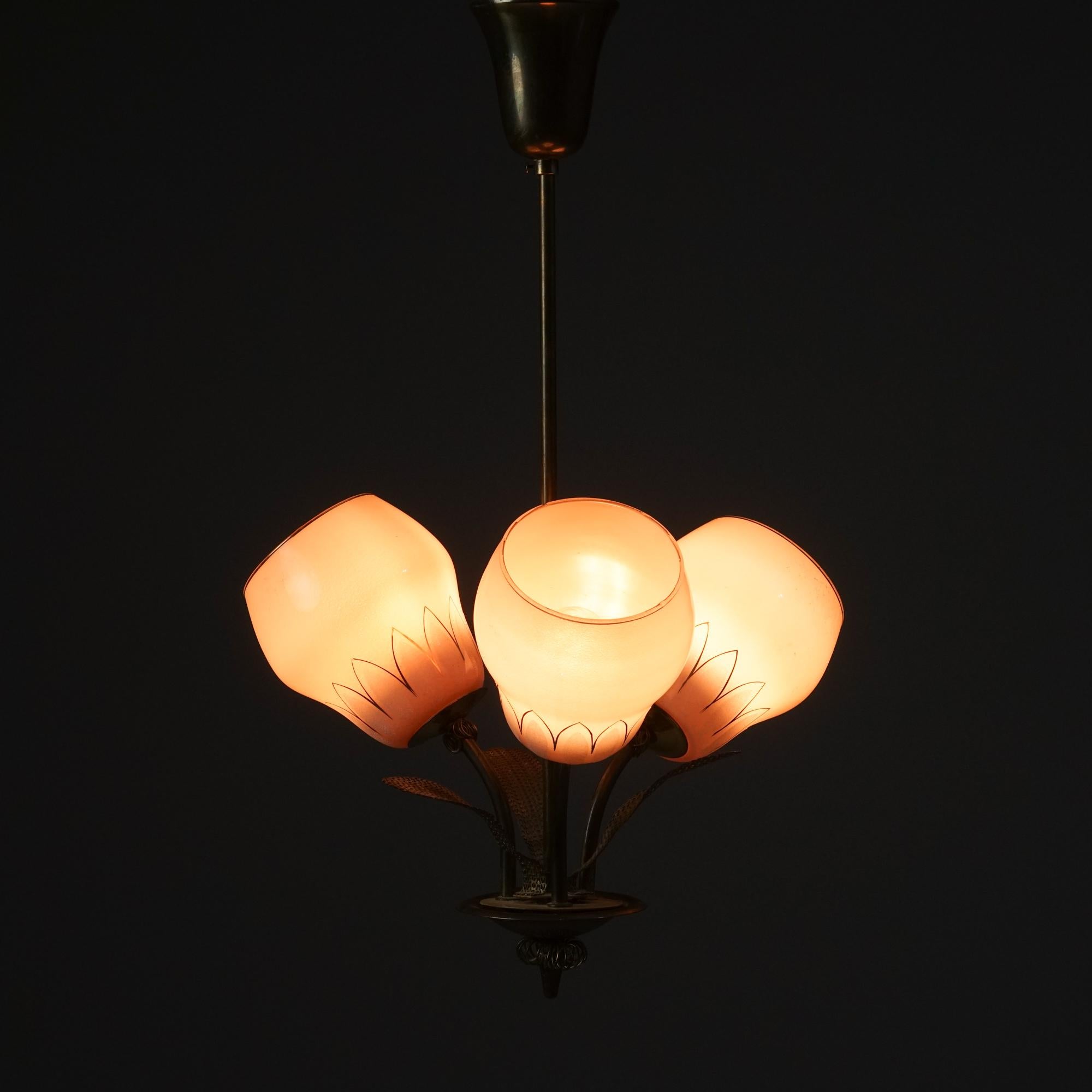 Brass Scandinavian Modern Pendant, Itsu Oy, Finland, 1950s For Sale