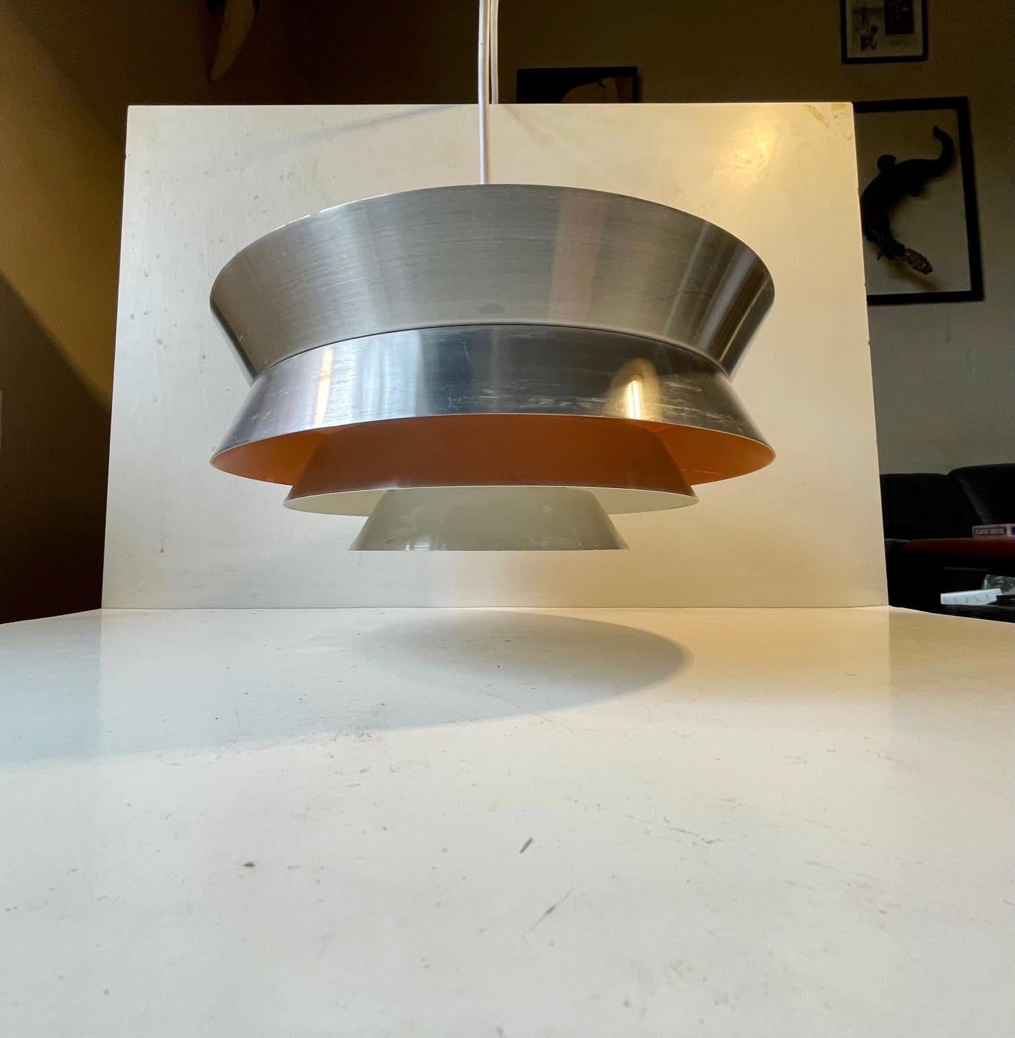 Mid-20th Century Scandinavian Modern Pendant Lamp 'Trava' by Carl Thore for Granhaga, 1960s For Sale