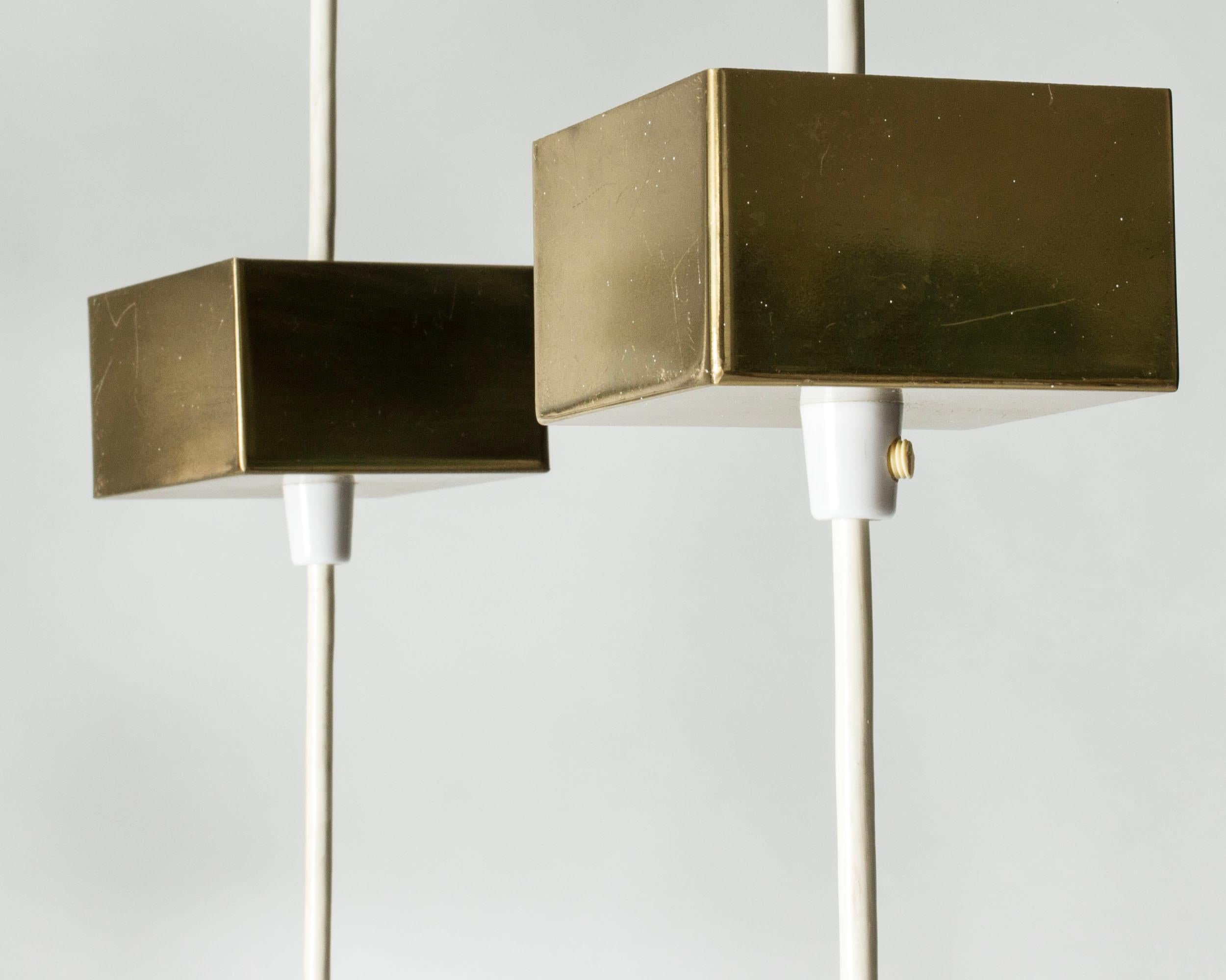Brass Scandinavian Modern Pendant Lights by Carl-Axel Acking, Sweden, 1960s For Sale