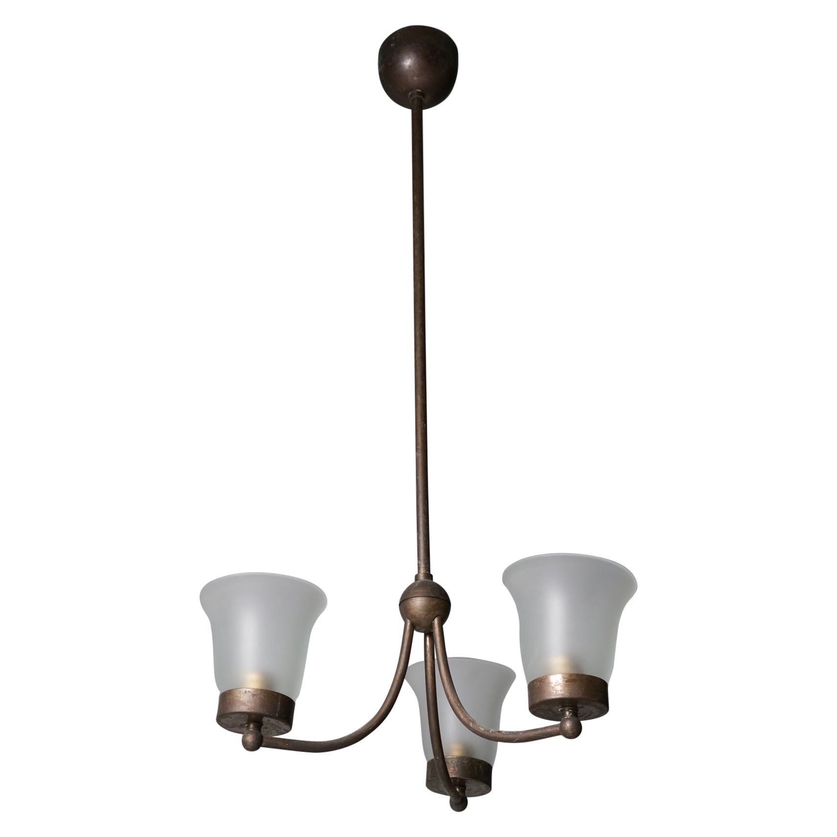 Lampada a sospensione in stile moderno scandinavo, attribuita a Paavo Tynell, anni ’30/’40