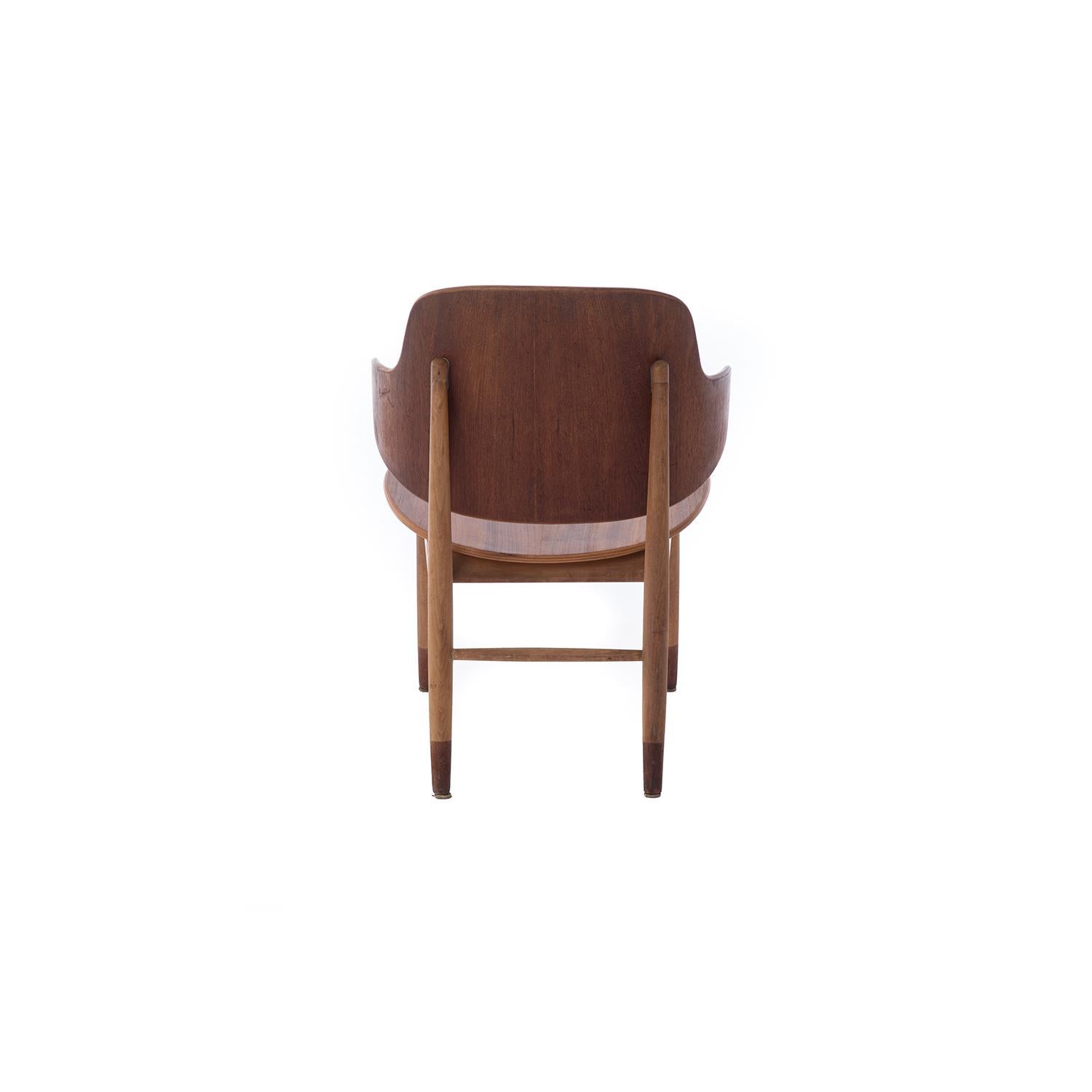 Oiled Scandinavian Modern Penguin Side Chair For Sale
