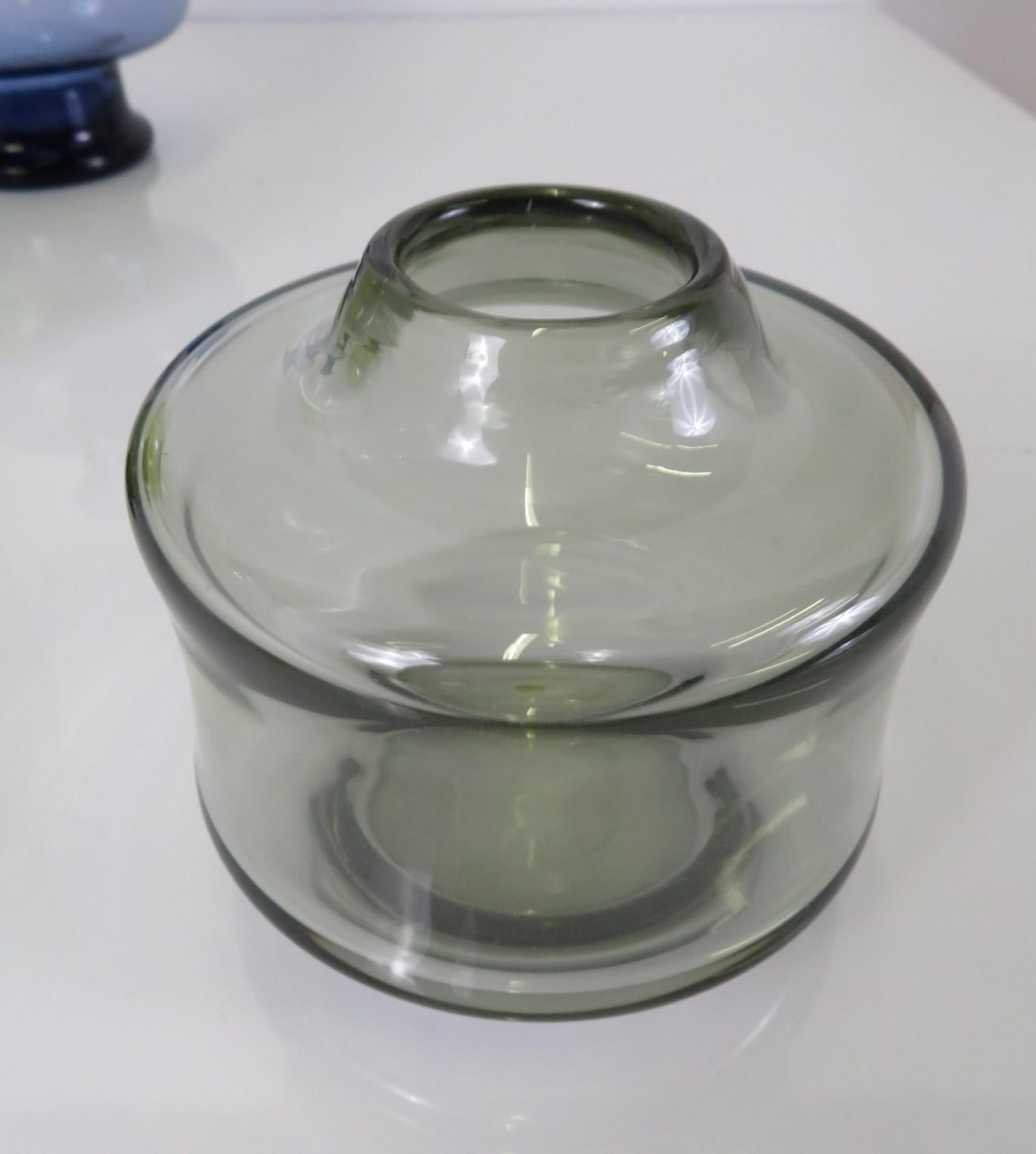 Scandinavian Modern Per Lutken Blown Glass Vessels, Holmegaard Group 3 Pcs 1950 For Sale 7