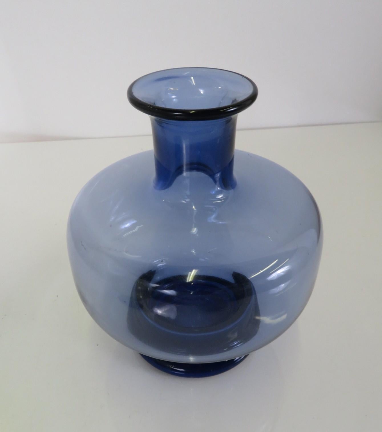 Scandinavian Modern Per Lutken Blown Glass Vessels, Holmegaard Group 3 Pcs, 1950s For Sale 9