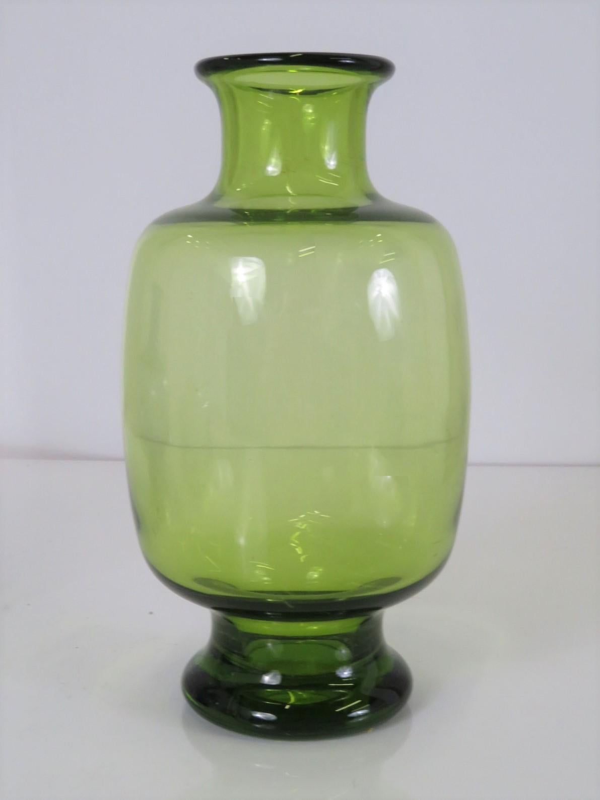 Danish Scandinavian Modern Per Lutken Blown Glass Vessels, Holmegaard Group 3 Pcs 1950 For Sale