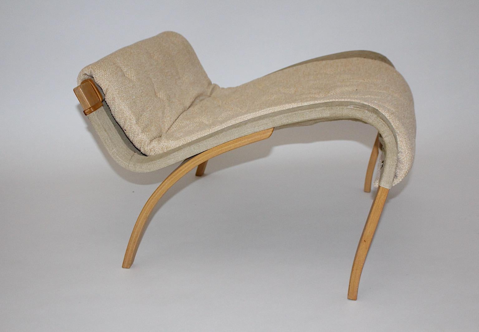 Scandinavian Modern Pernilla Lounge Chair Ottoman Bruno Mathsson DUX 1970 Sweden For Sale 14