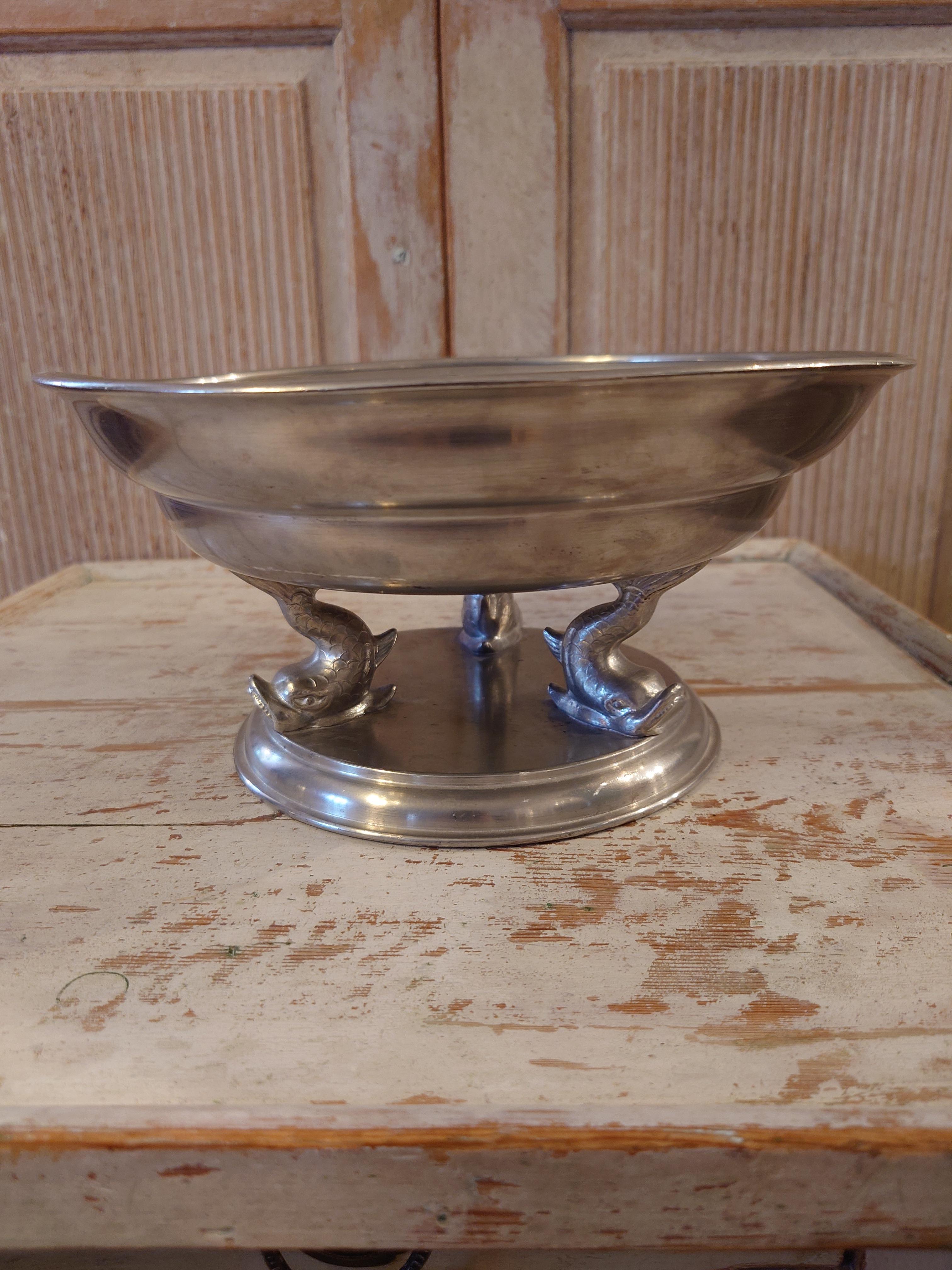 Scandinavian Modern Pewter Bowl from Firma Svenskt Tenn, 1930s For Sale 12