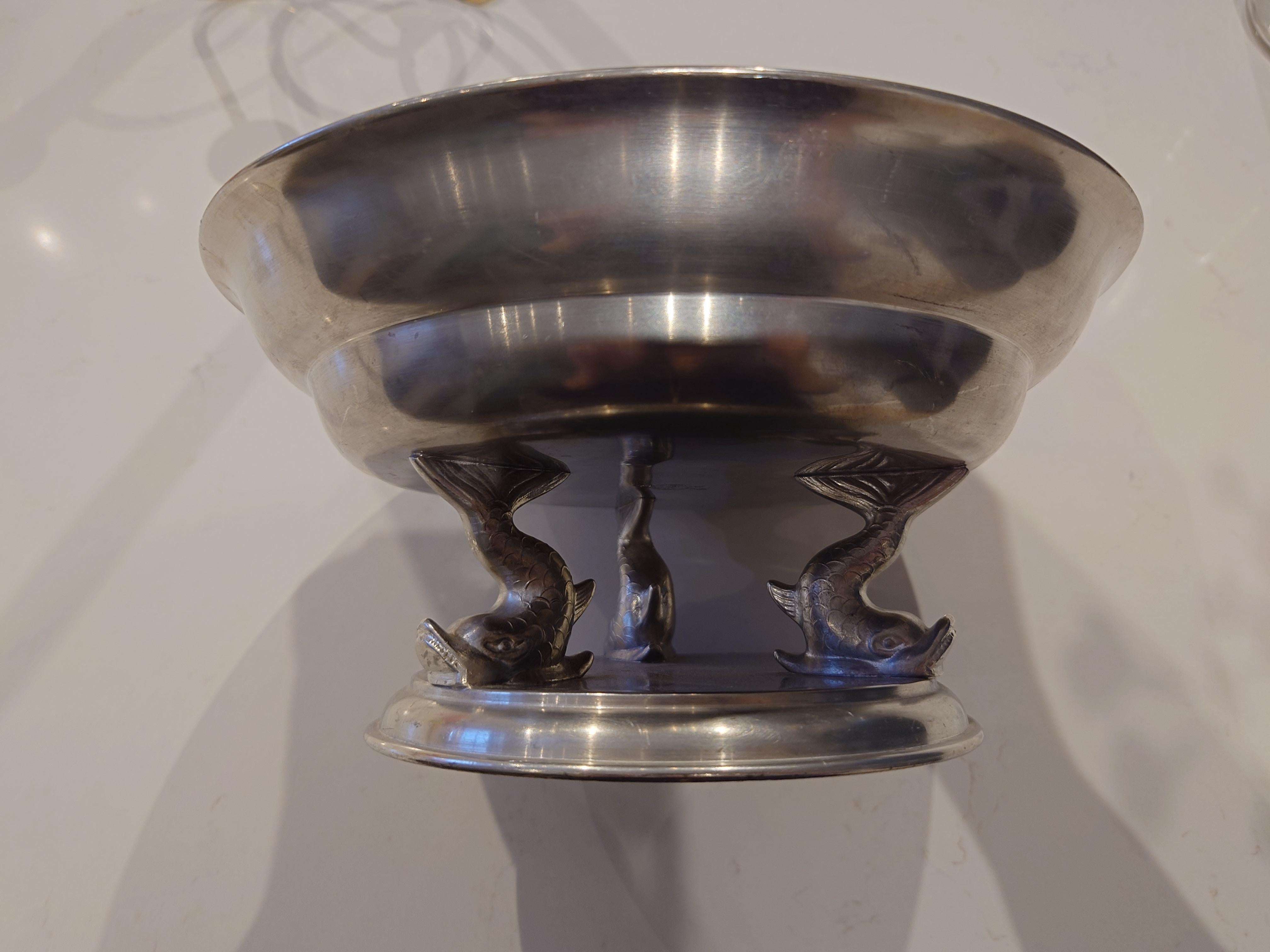 Scandinavian Modern Pewter Bowl from Firma Svenskt Tenn, 1930s For Sale 1