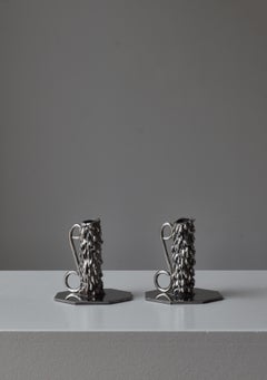 Porte-bougies scandinaves modernes en étain par Avesta Jernverk, Suède, années 1960