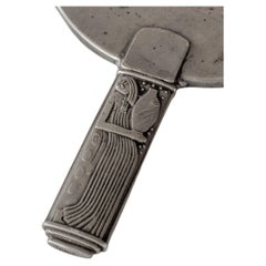 Scandinavian Modern Pewter Mirror by Sylvia Stave for C.G. Hallberg, 1930s