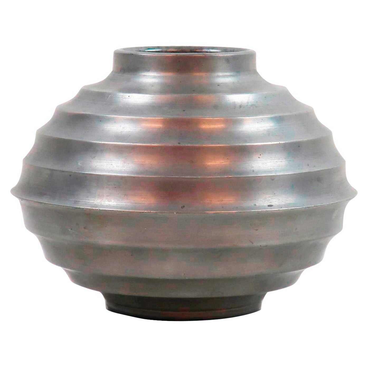 Scandinavian Modern Pewter Vase Made in Sweden 1938, by Unknown Artist