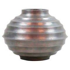 Scandinavian Modern Pewter Vase Made in Sweden 1938, by Unknown Artist