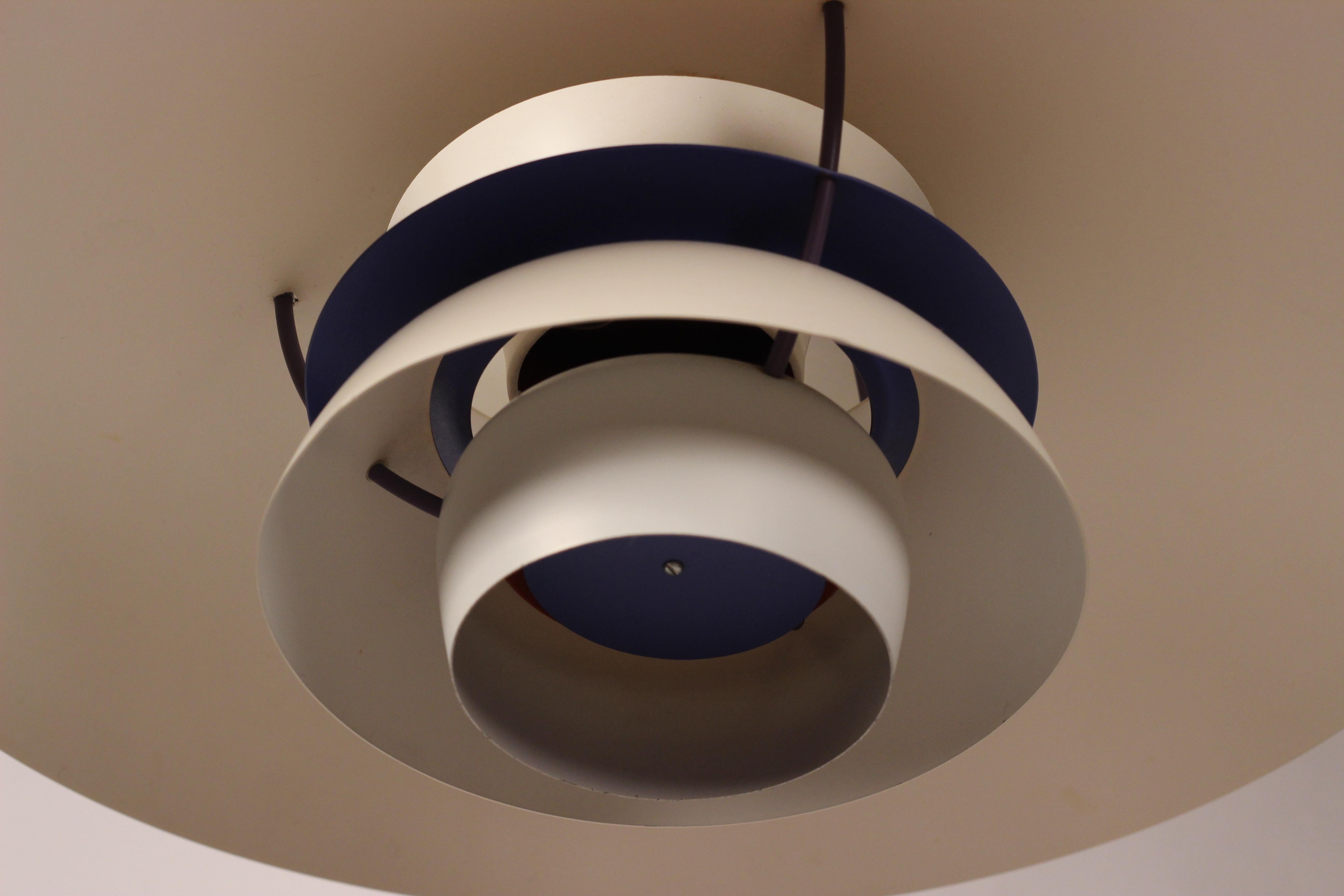 Spun Scandinavian Modern PH5 Pendant Ceiling Light Designed by Poul Henningsen 1960’s