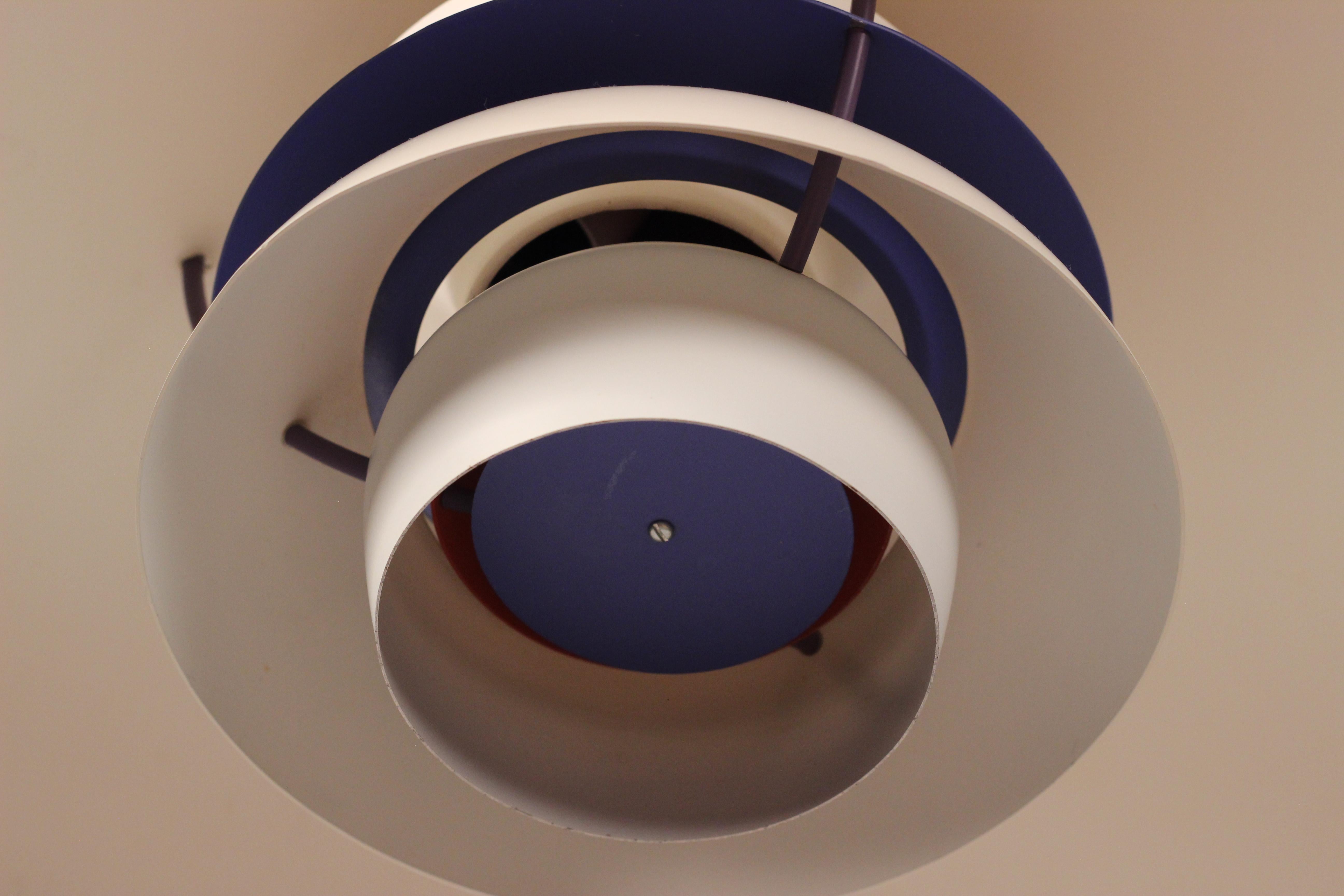 Scandinavian Modern PH5 Pendant Ceiling Light Designed by Poul Henningsen 1960’s In Good Condition In London, GB