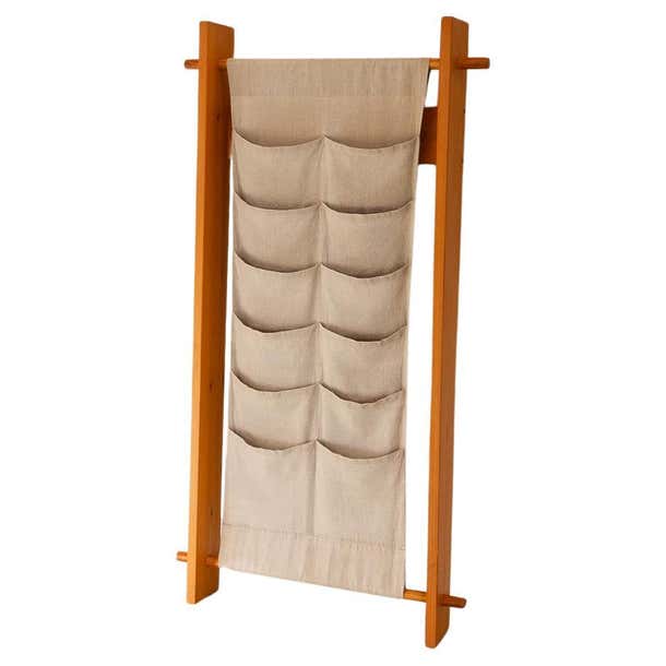 Canvas Magazine Rack Scandinavian Modern Pine and Canvas Magazine Rack, 1970s. For Sale at ...