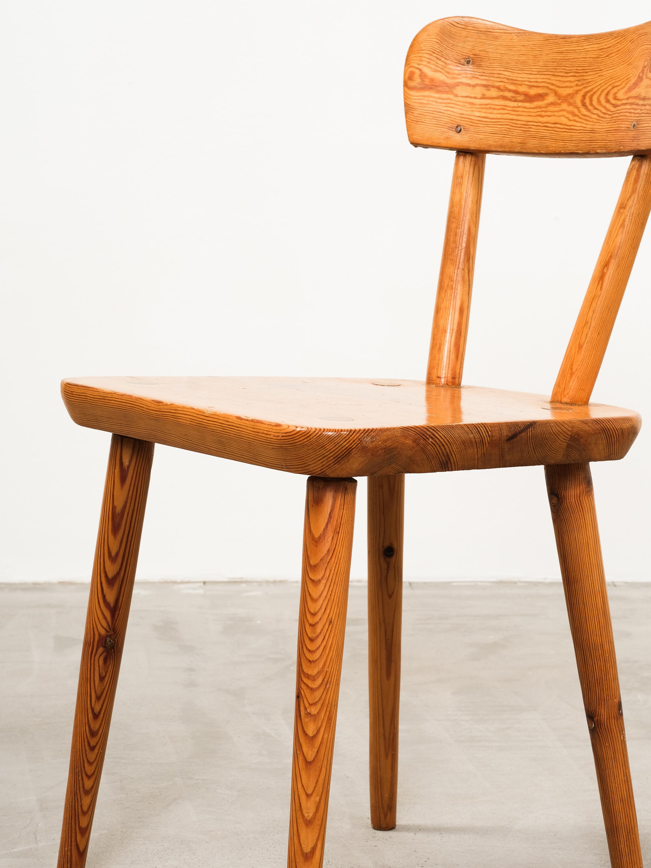 Scandinavian Modern Pine Dining Chairs, 1970s For Sale 9