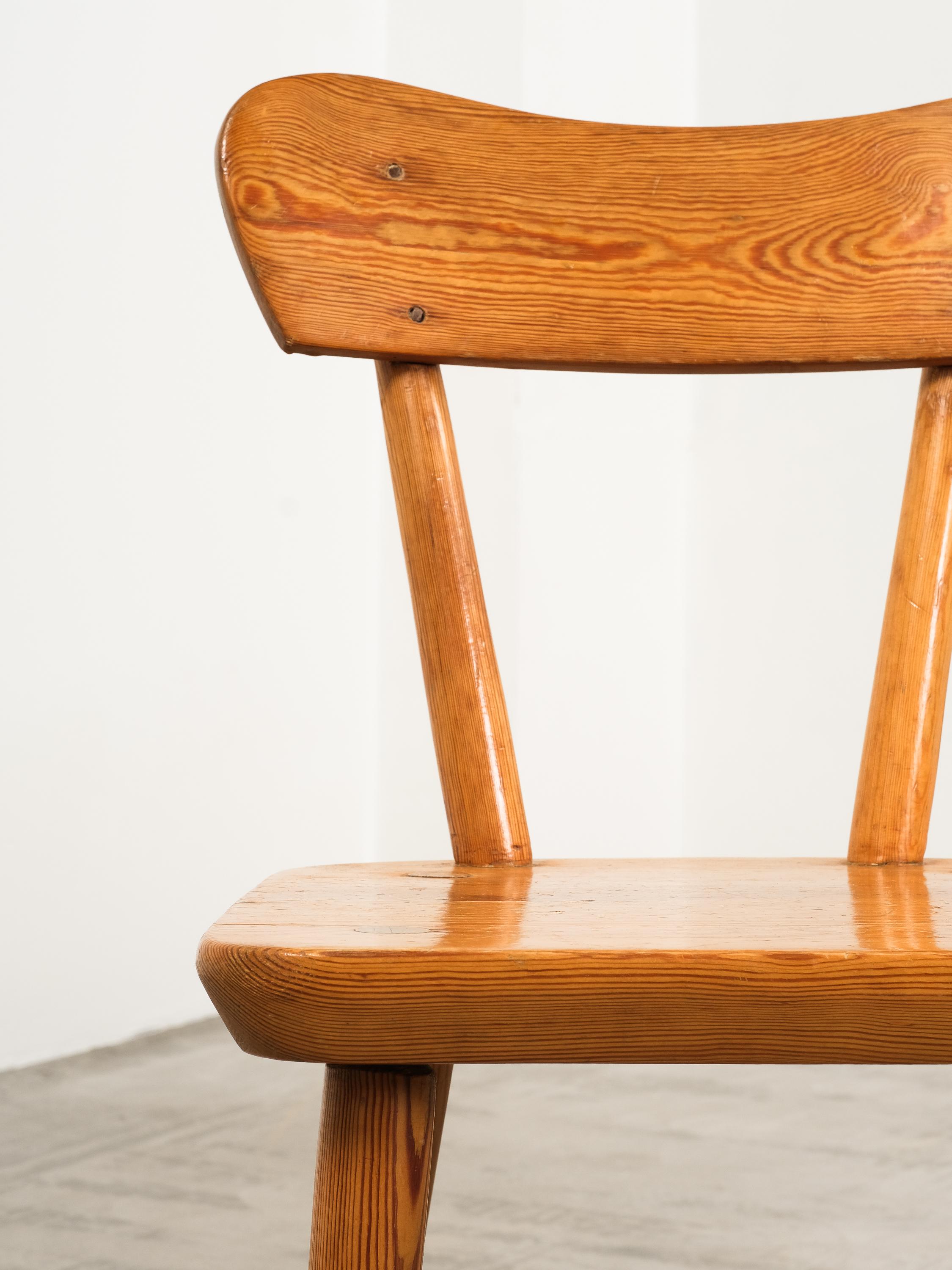 Scandinavian Modern Pine Dining Chairs, 1970s For Sale 10