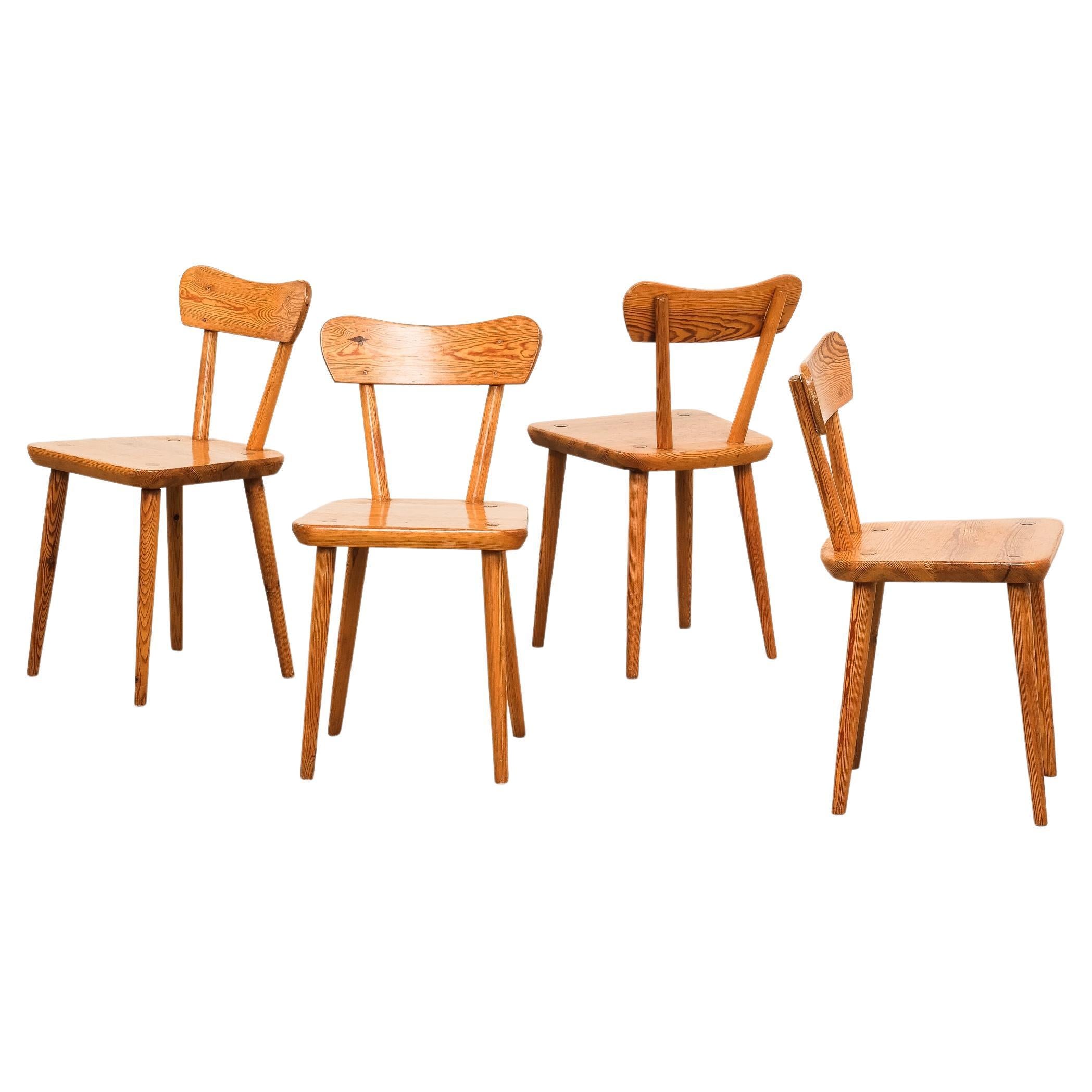 Scandinavian Modern Pine Dining Chairs, 1970s