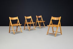 Scandinavian Modern Pine Folding Chairs, in the Style of Rainer Daumiller 1970s