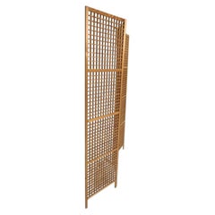 Scandinavian Modern Pine geometric room divider folding Screen 3 section