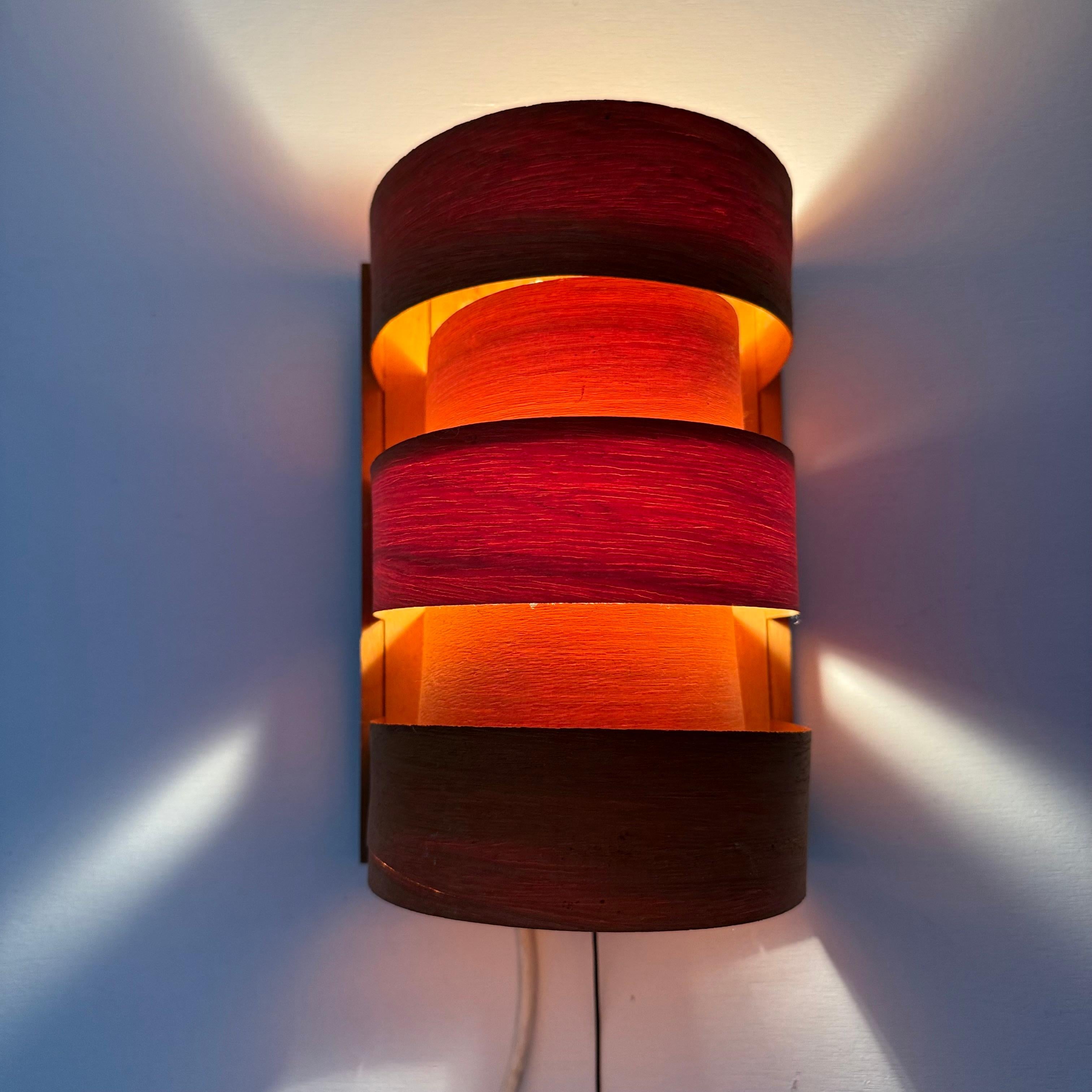 Scandinavian Modern Pine Wall Light by Hans Agne Jakobsson for Markaryd, Sweden, 1960s
