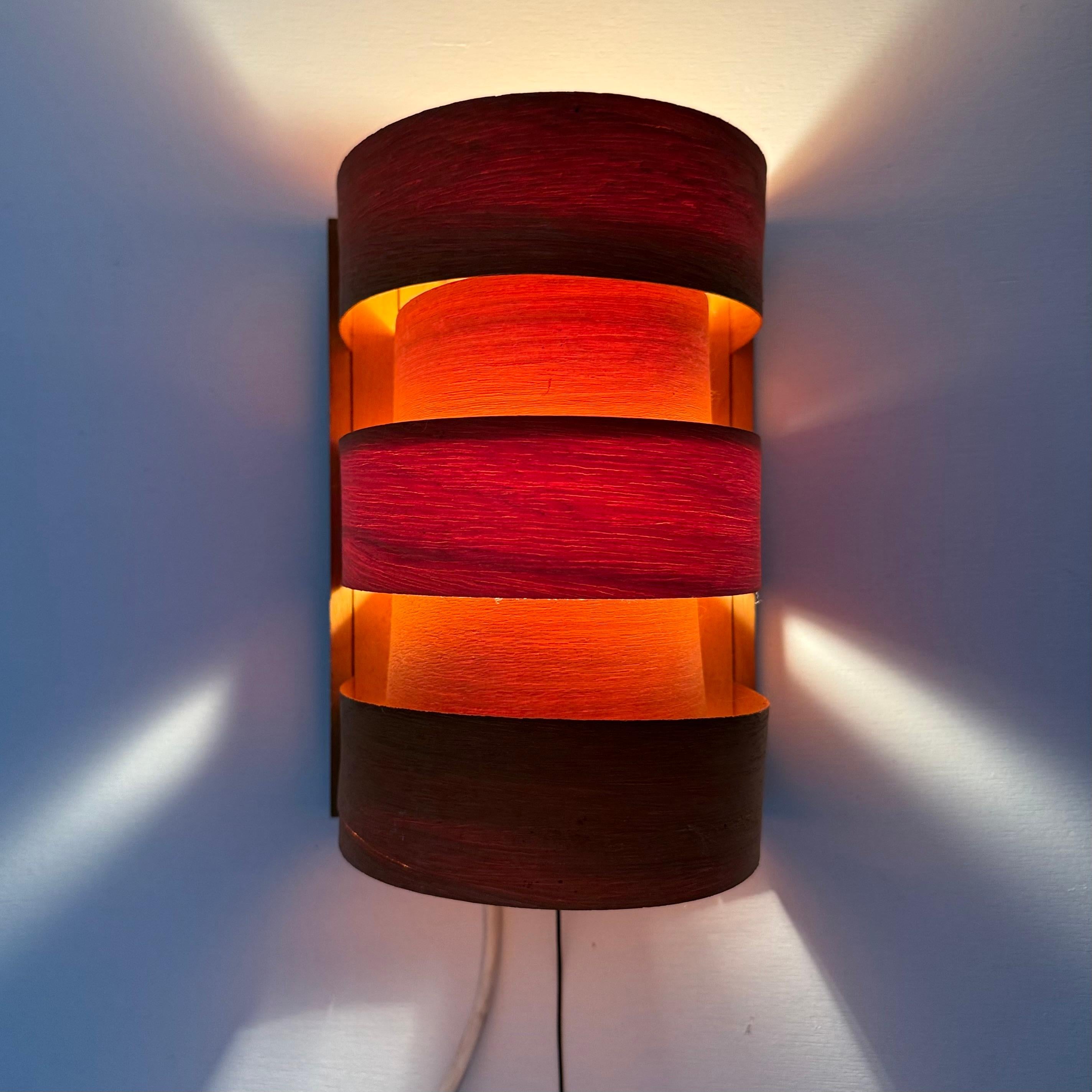 Mid-Century Modern Scandinavian Modern Pine Wall Light by Hans Agne Jakobsson for Markaryd, Sweden For Sale