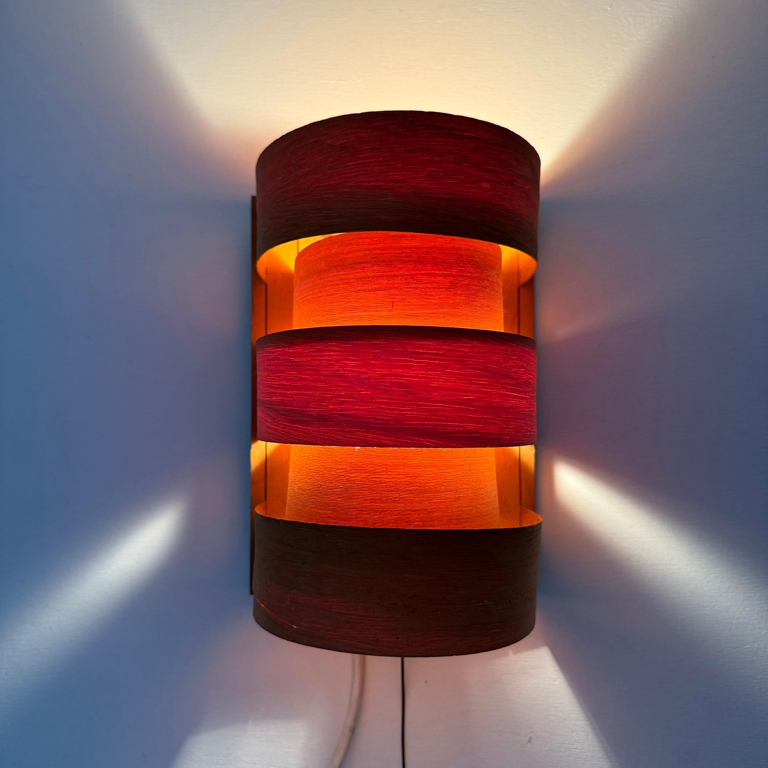 Swedish Scandinavian Modern Pine Wall Light by Hans Agne Jakobsson for Markaryd, Sweden For Sale