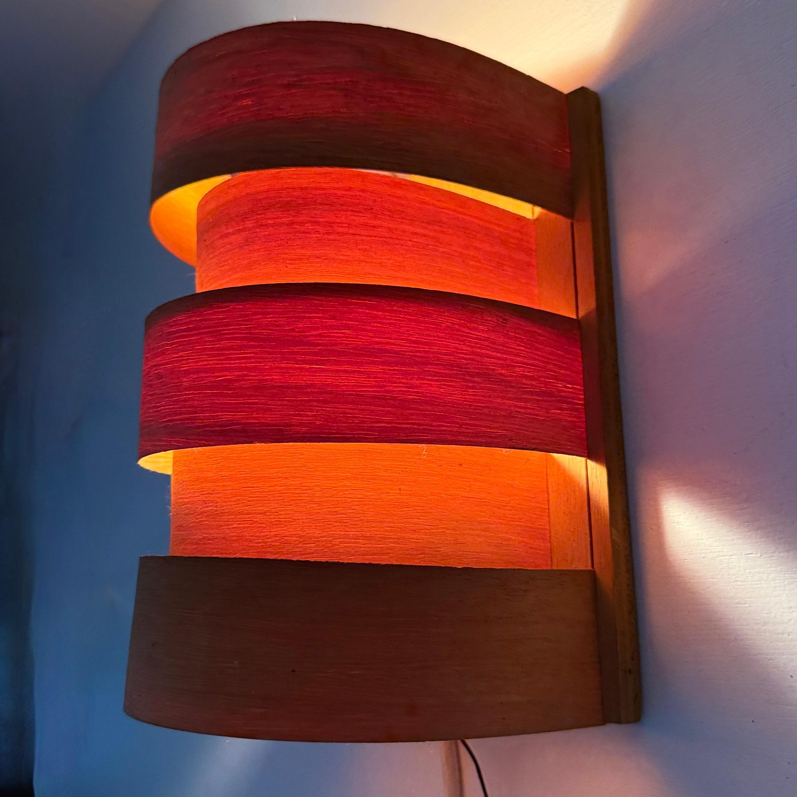 Late 20th Century Scandinavian Modern Pine Wall Light by Hans Agne Jakobsson for Markaryd, Sweden For Sale