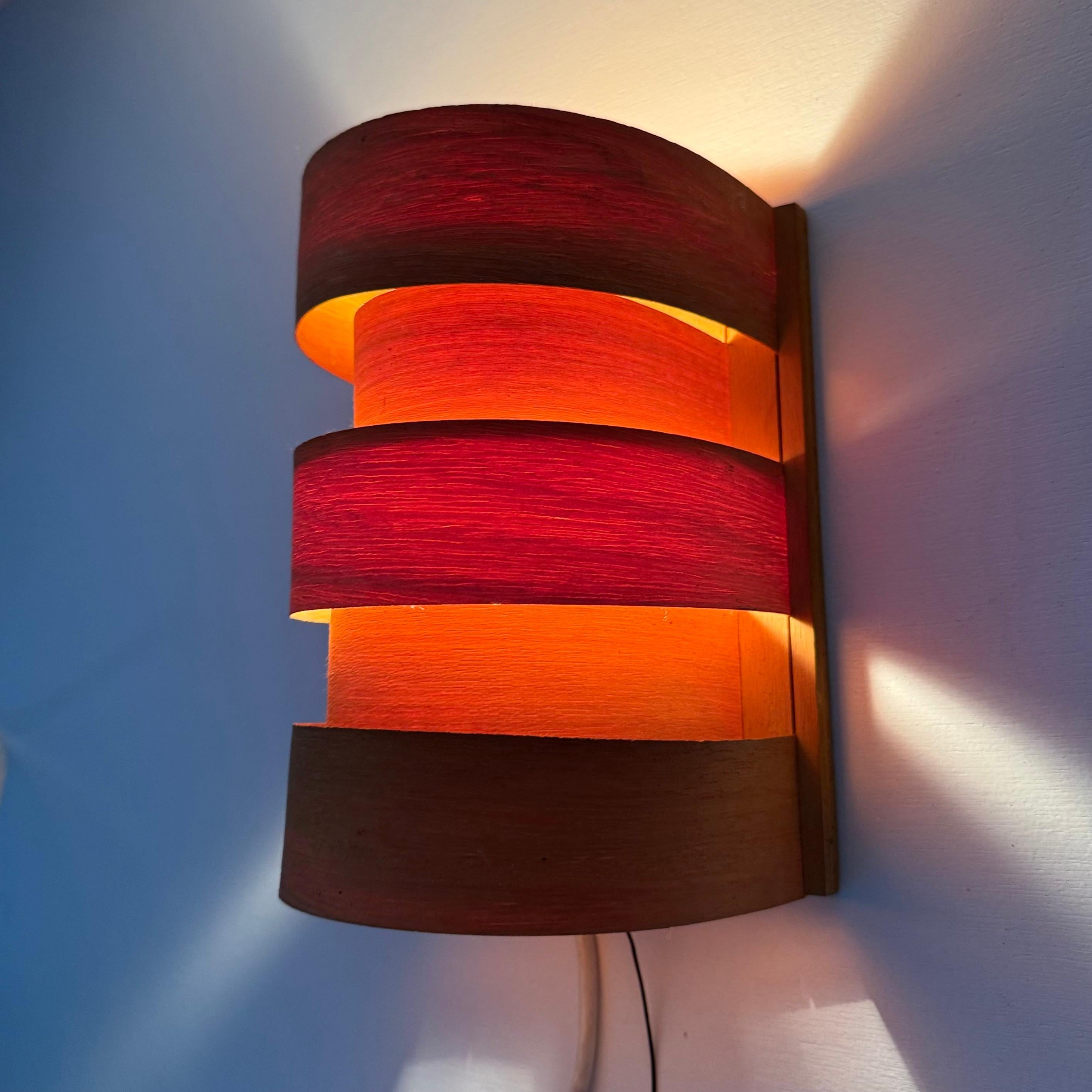 Wood Scandinavian Modern Pine Wall Light by Hans Agne Jakobsson for Markaryd, Sweden For Sale