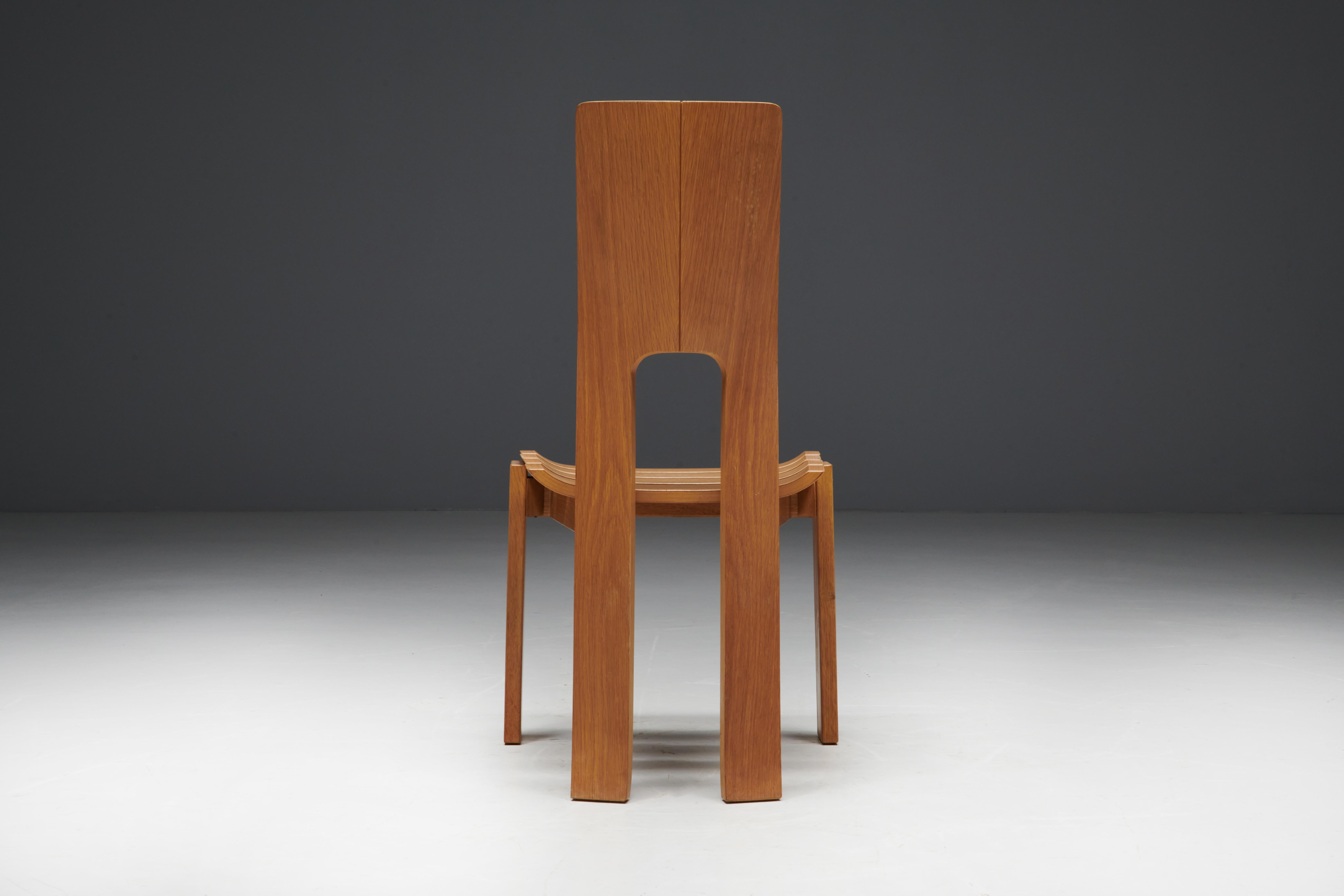 Scandinavian Modern Plywood Dining Chairs, 1970s For Sale 8