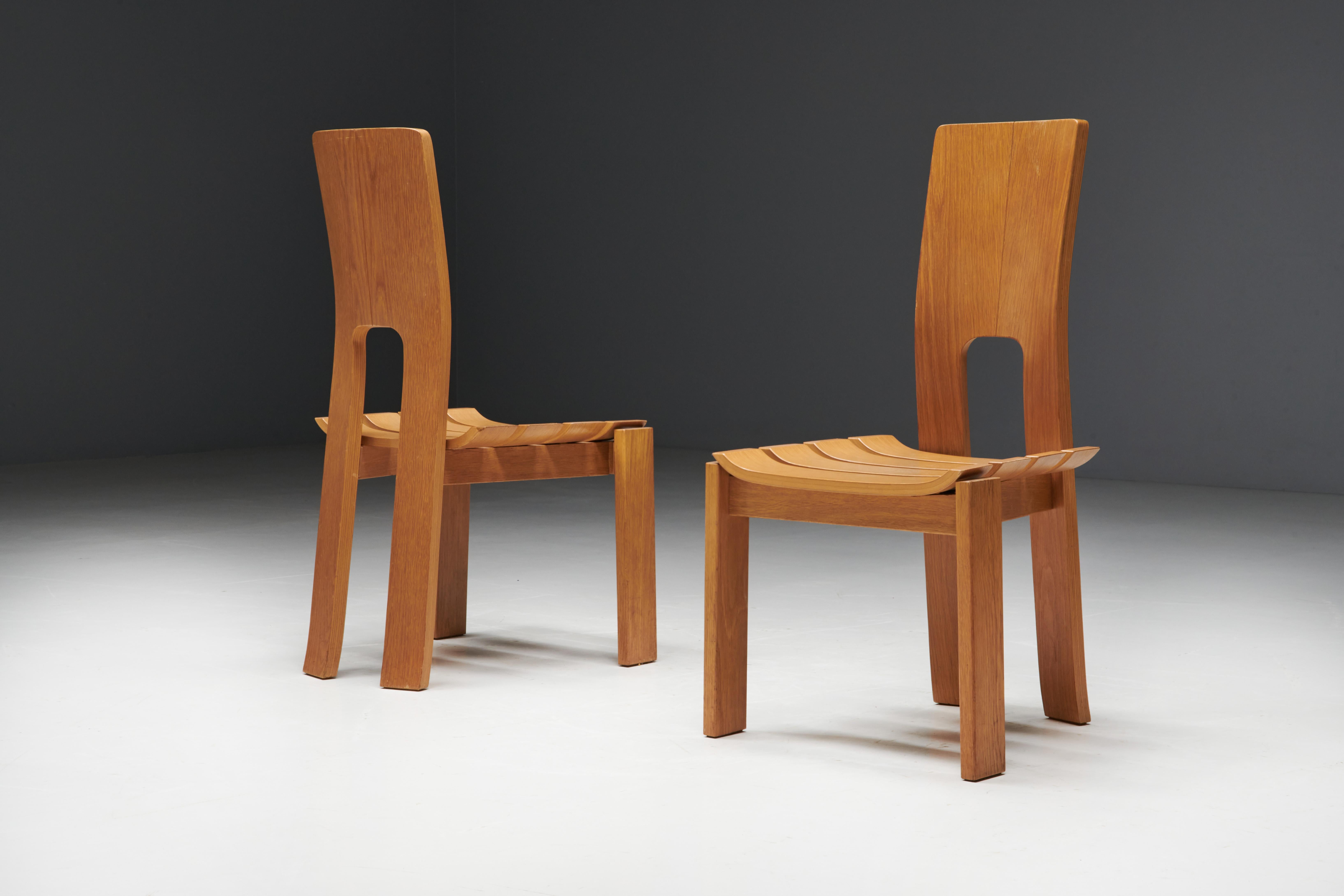 Scandinavian Modern Plywood Dining Chairs, 1970s For Sale 2