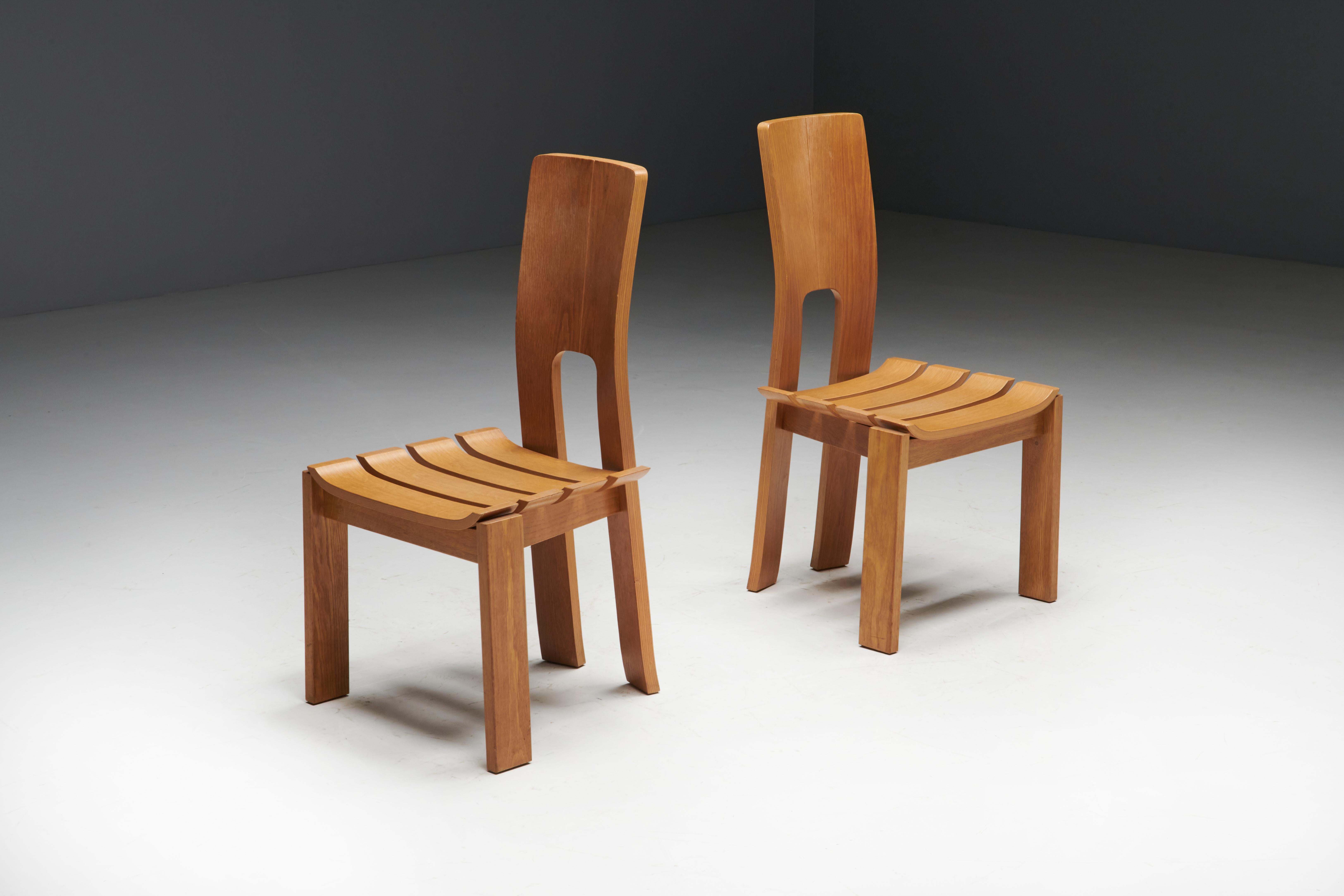 Scandinavian Modern Plywood Dining Chairs, 1970s For Sale 3