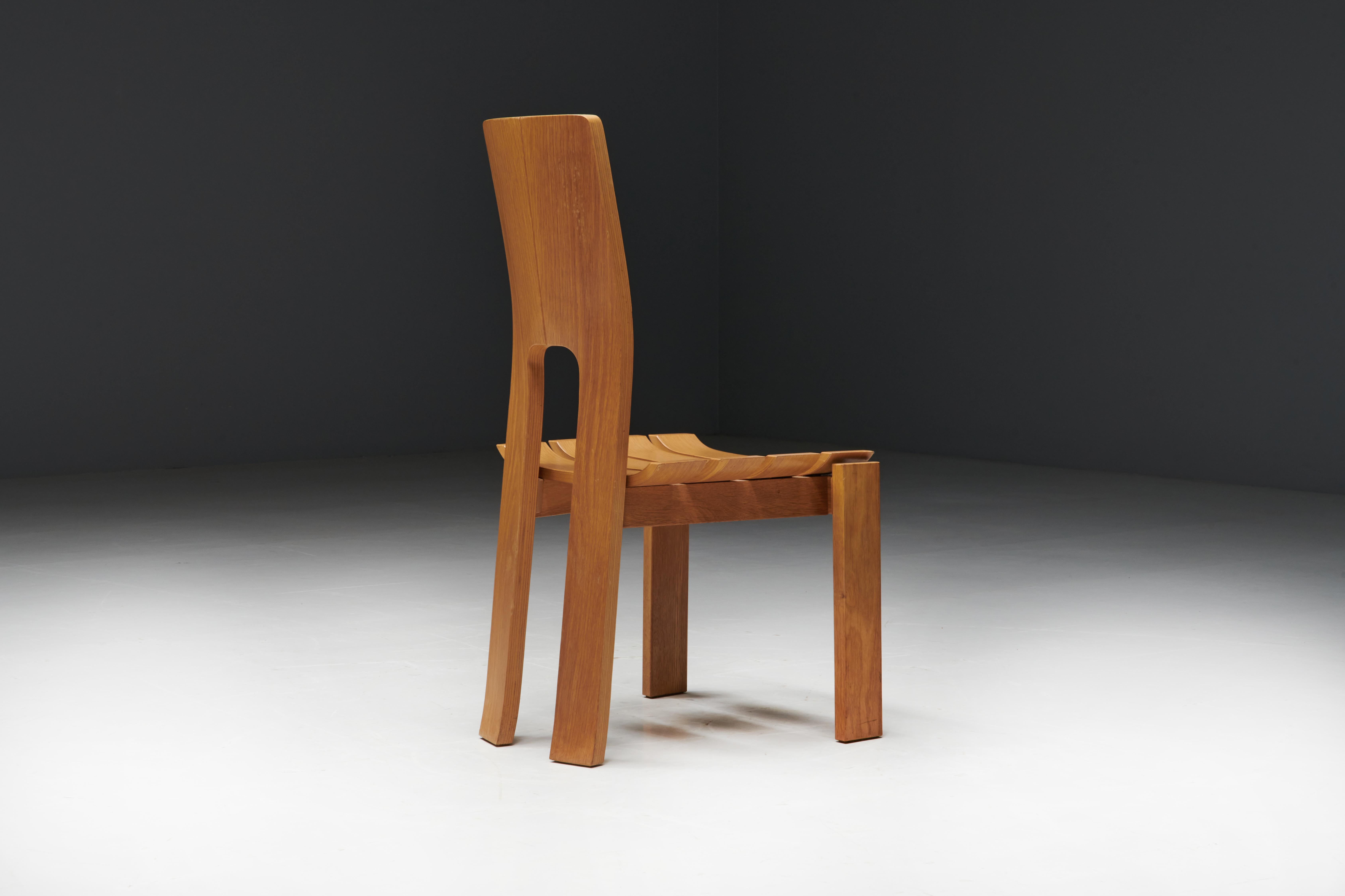 Scandinavian Modern Plywood Dining Chairs, 1970s For Sale 4