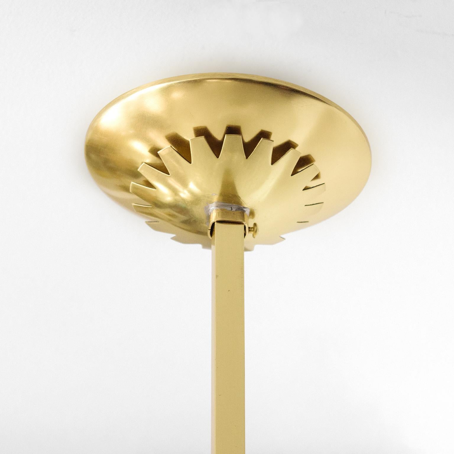 Scandinavian Modern Polished brass pendant with 