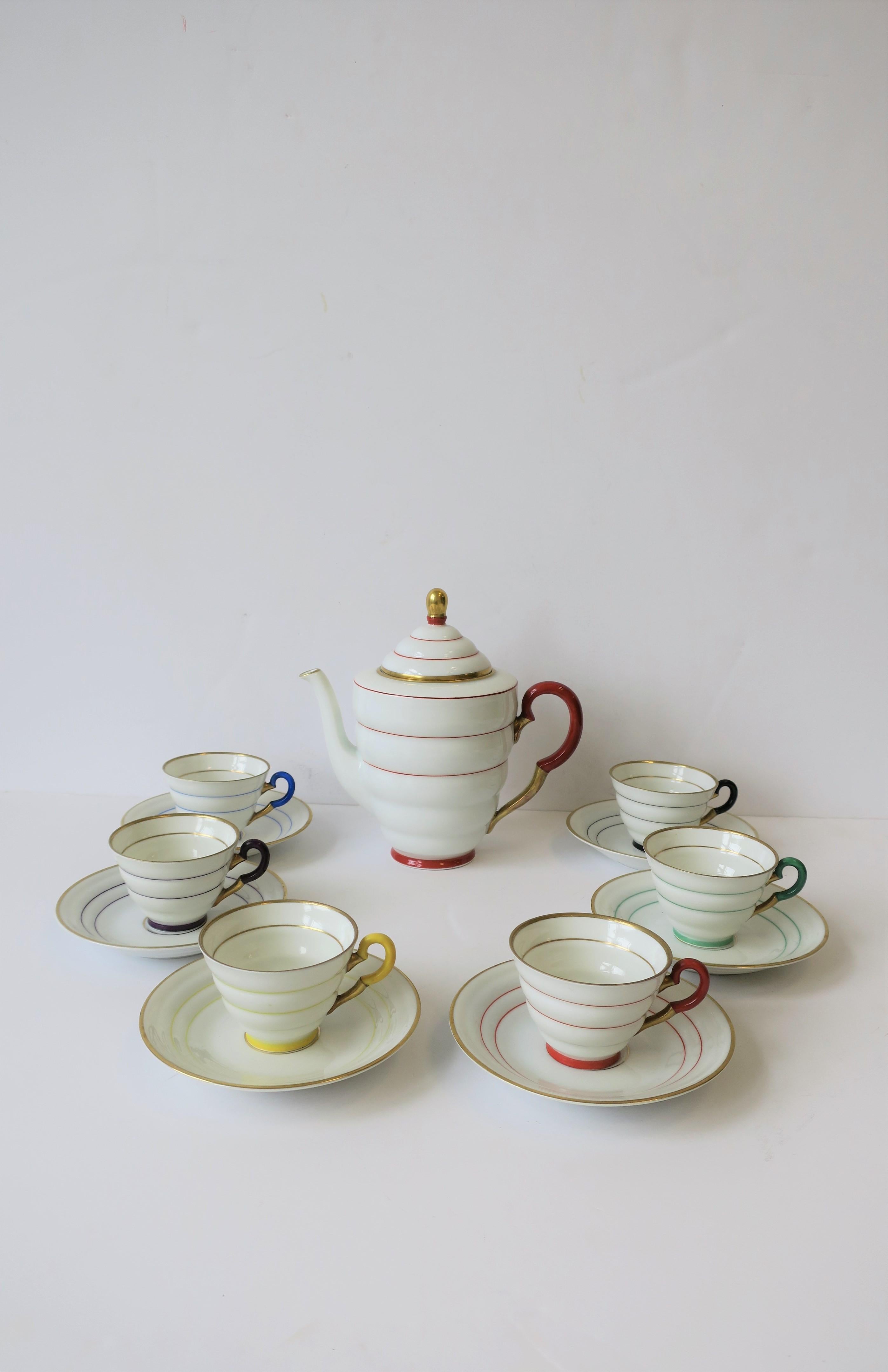 Swedish Scandinavian Modern White Porcelain Coffee Espresso or Tea Demitasse Set