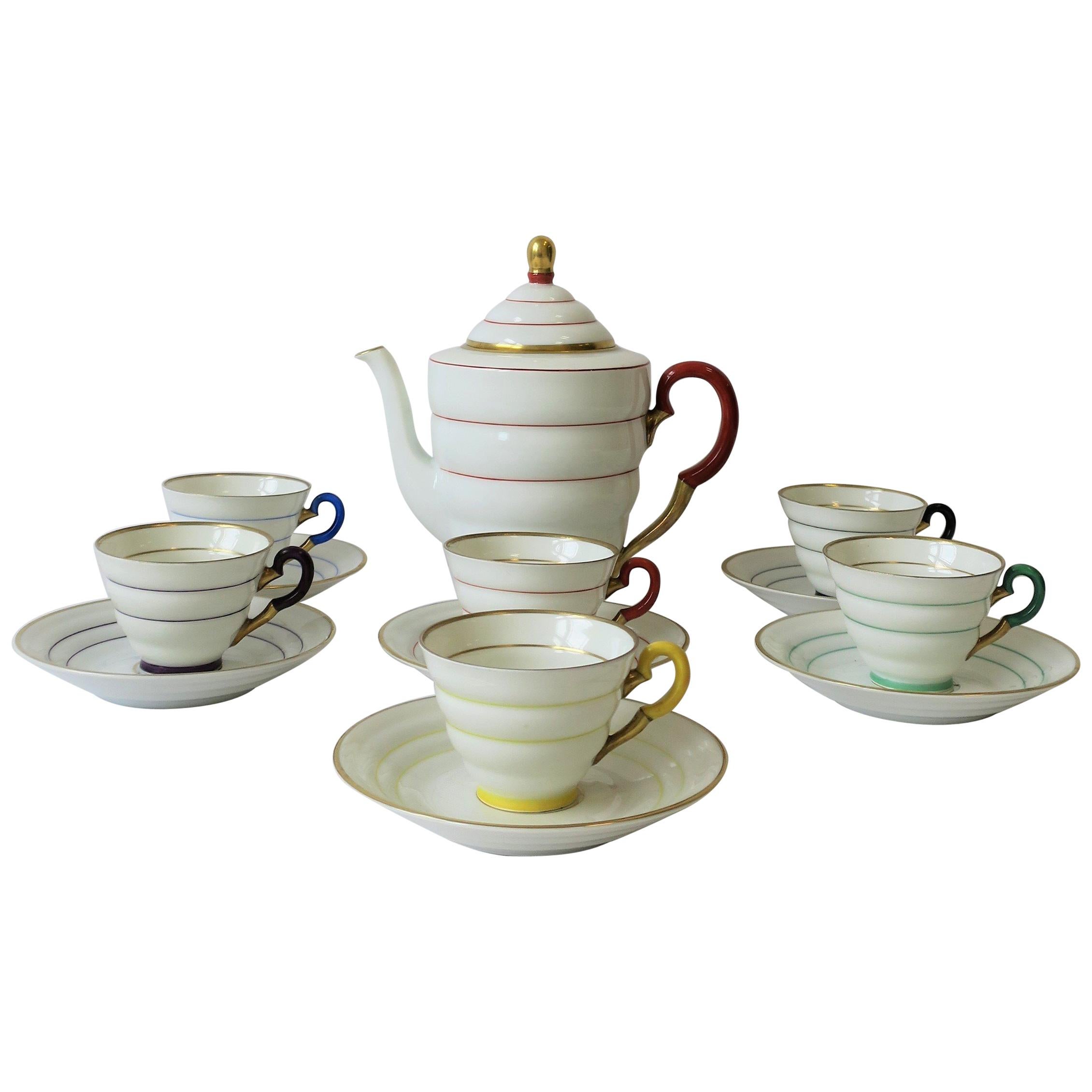 Scandinavian Modern White Porcelain Coffee Espresso or Tea Demitasse Set