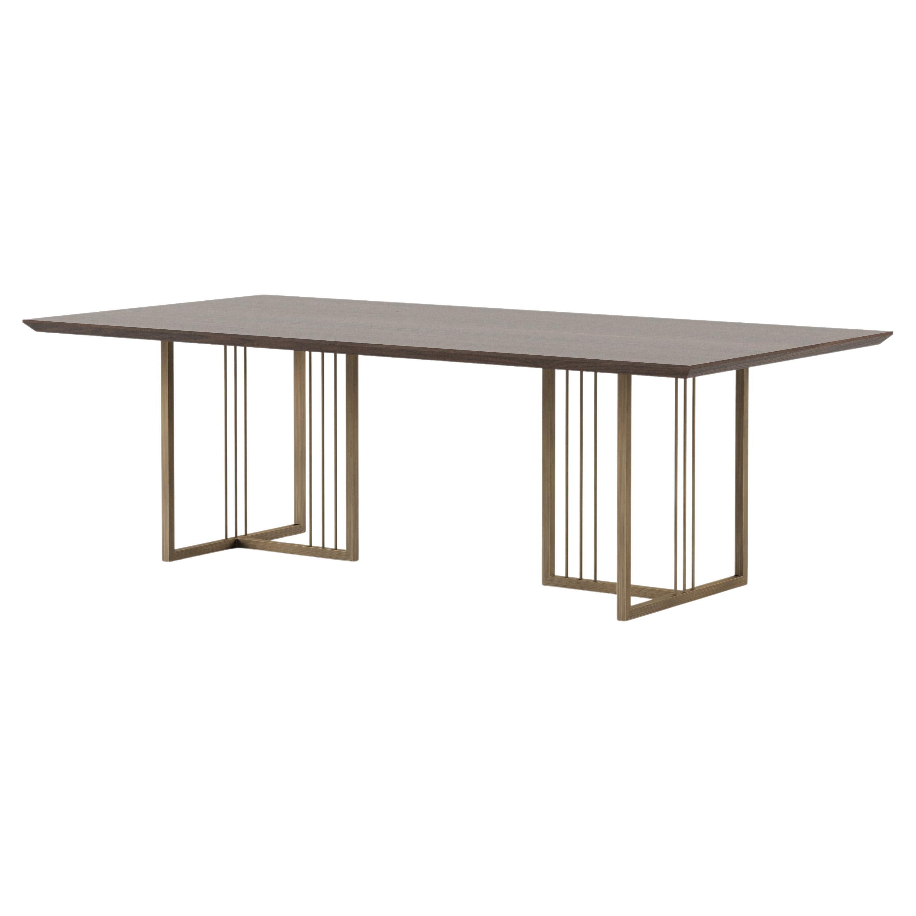 Scandinavian Modern Porto Dining Table Made with Walnut and Iron by Stylish Club For Sale