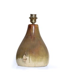 1960s Fat Lava Pottery Table Lamp Ceramic Drip Glaze Denmark