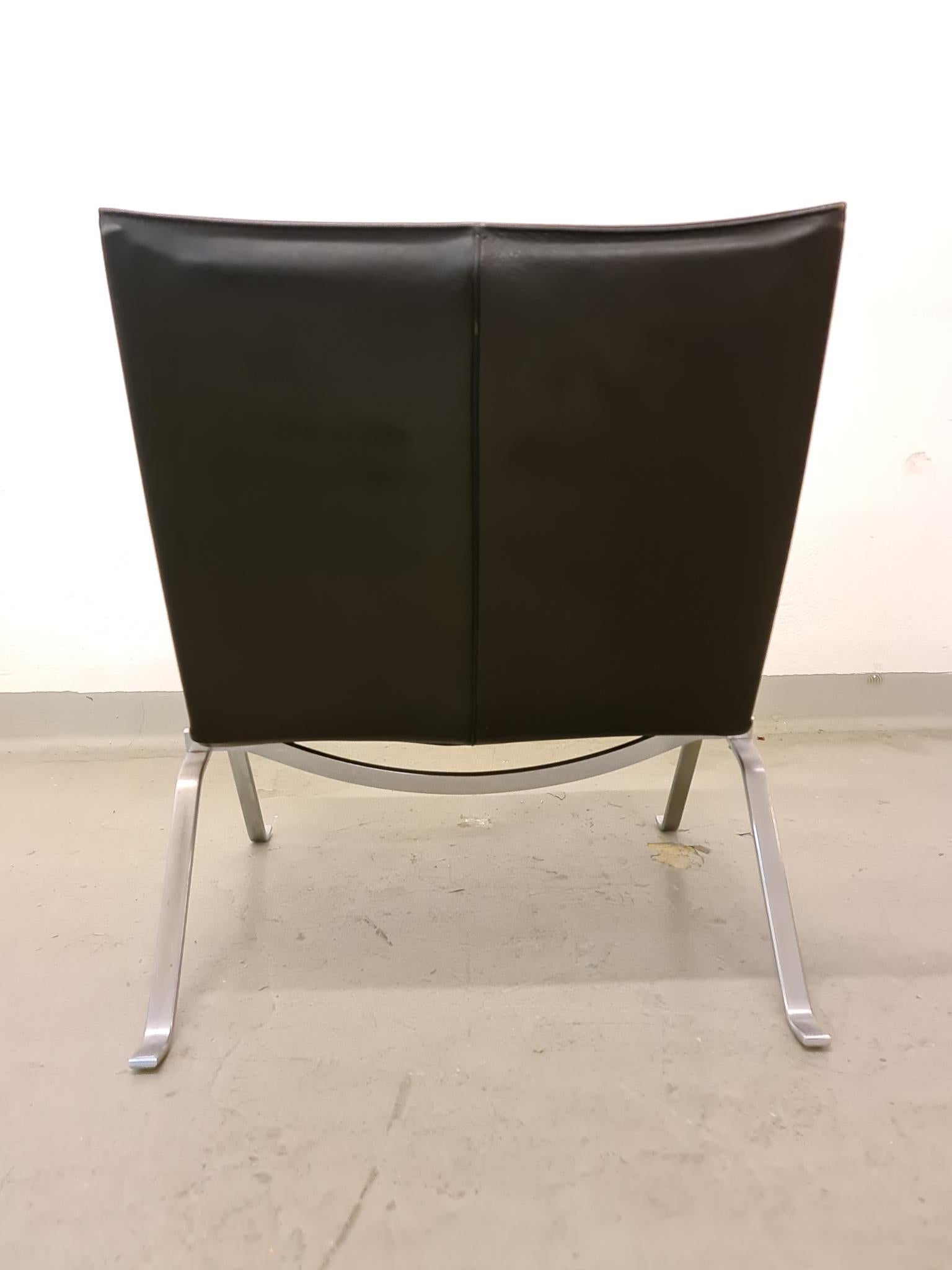 Scandinavian Modern Poul Kjærholm PK 22 Vintage Black Leather Chair 2