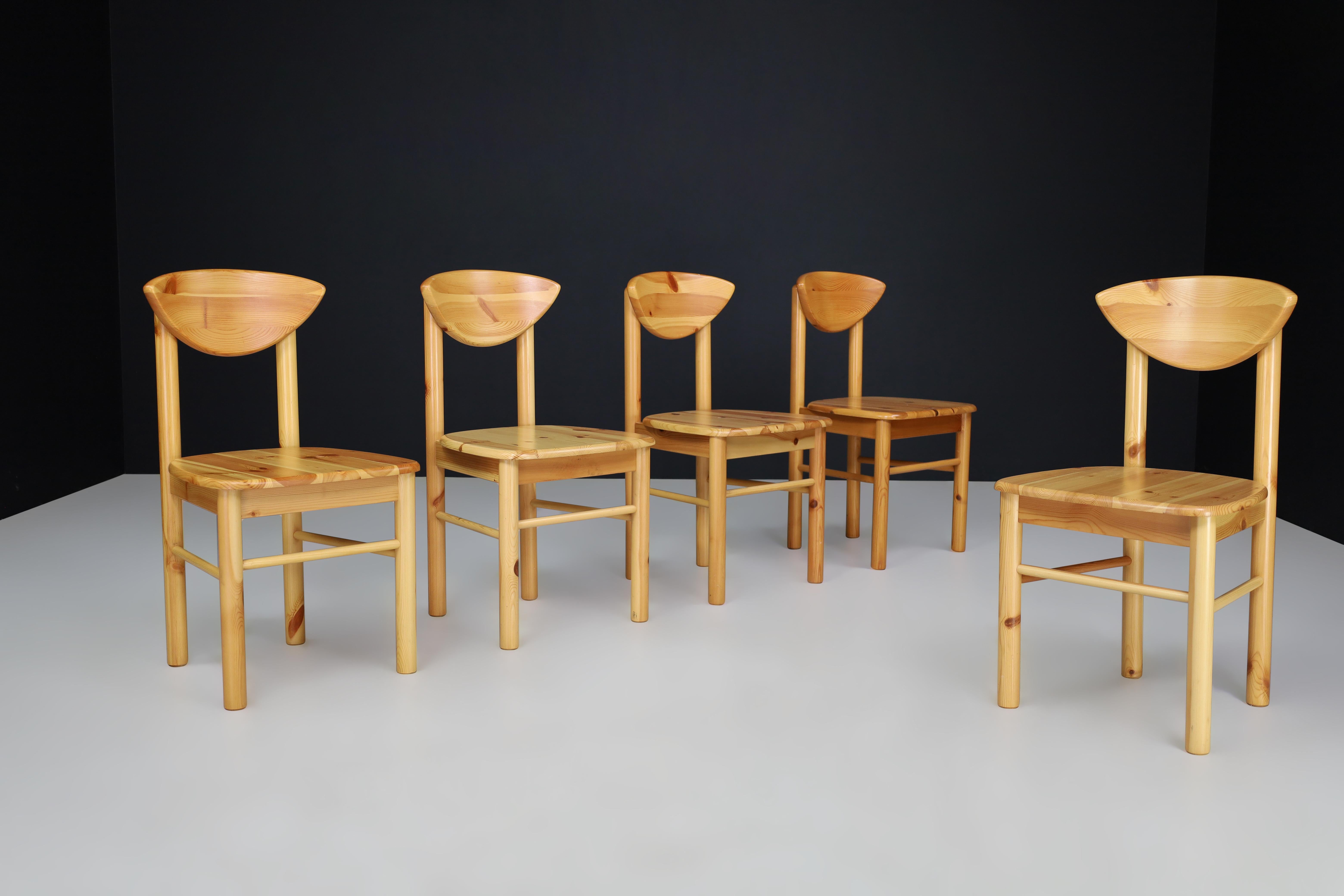 Sillas de comedor modernas escandinavas Rainer Daumiller de pino, Dinamarca Años 70 3