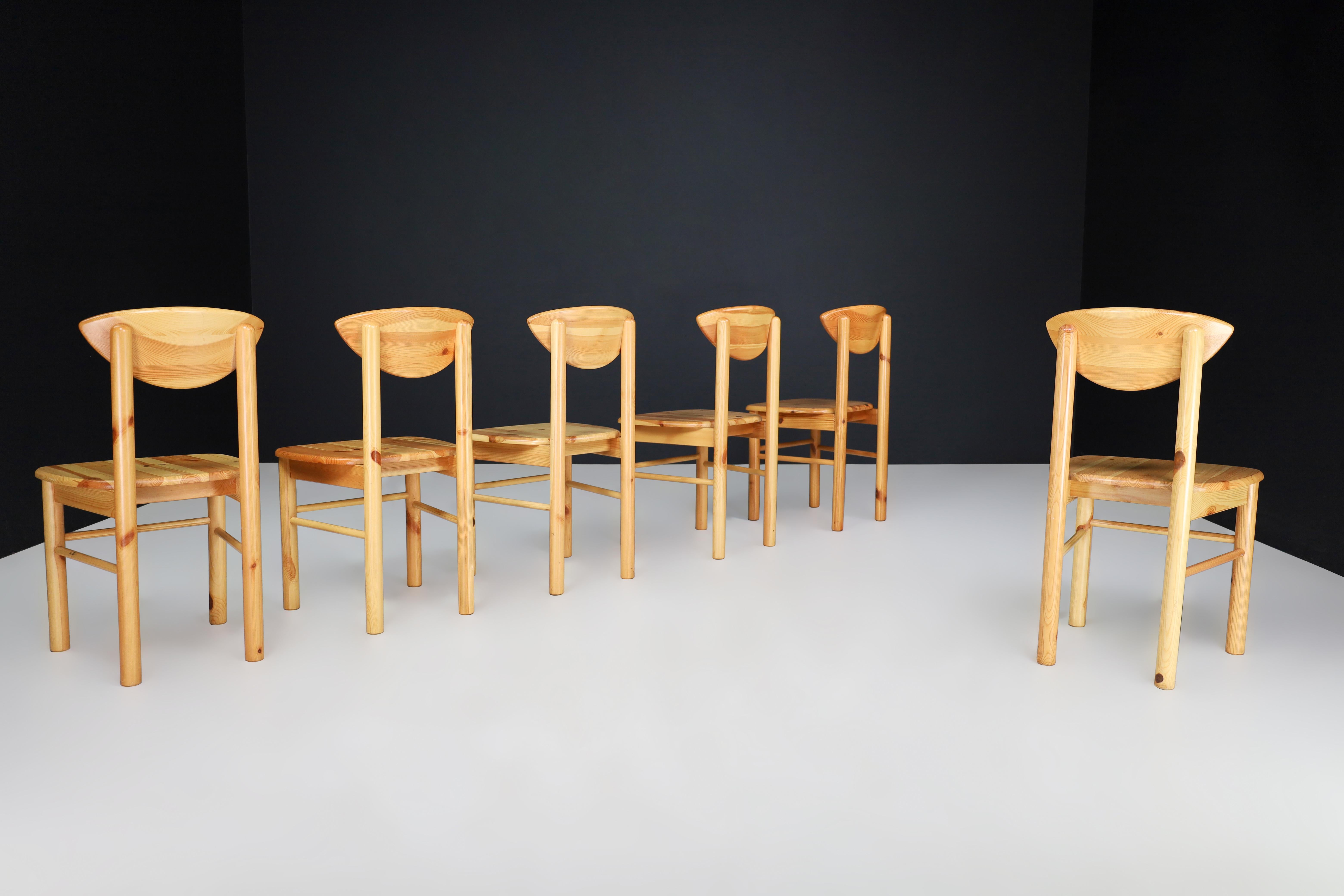 Sillas de comedor modernas escandinavas Rainer Daumiller de pino, Dinamarca Años 70 4
